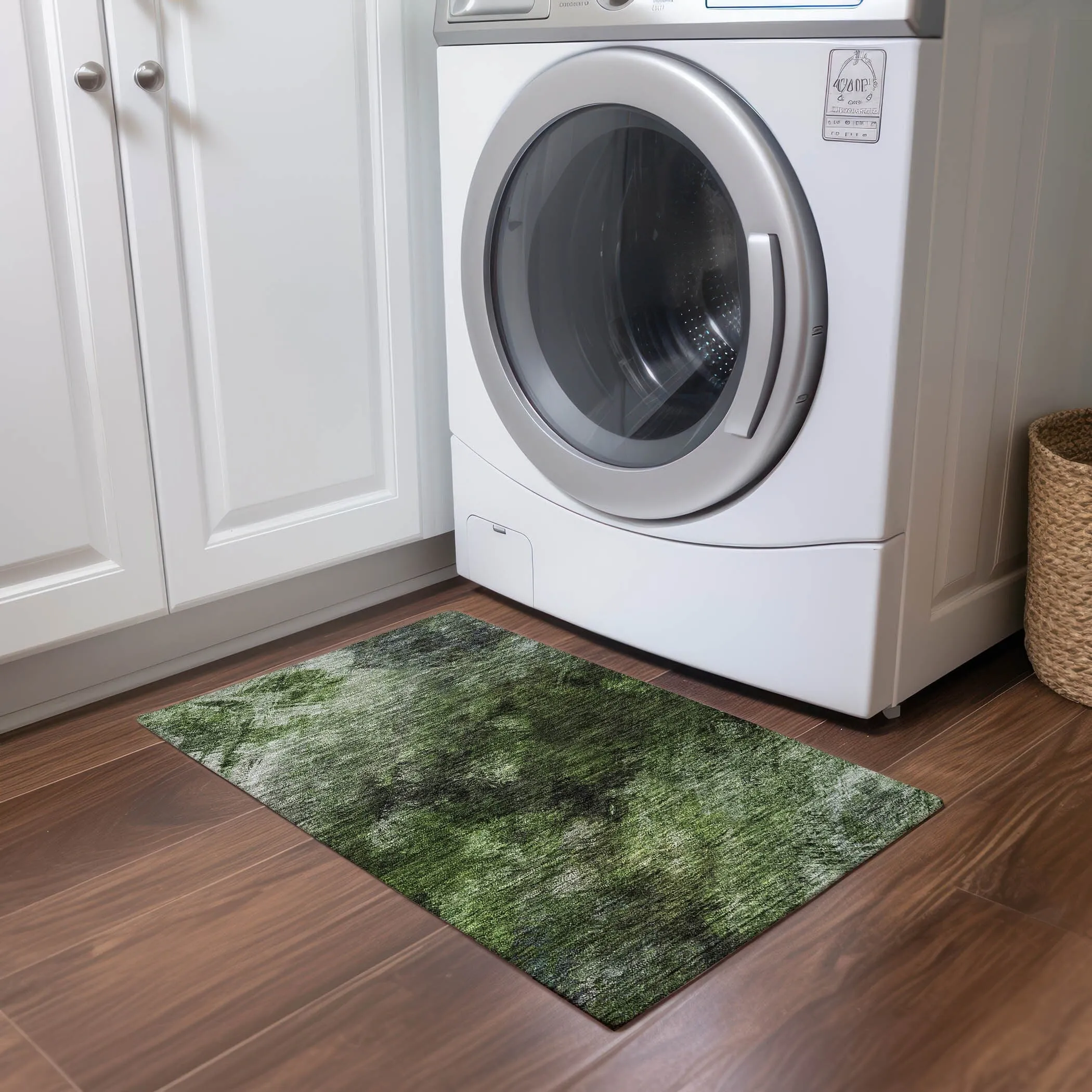 Machine Washable Indoor/ Outdoor Chantille Abstract Watercolor Rug