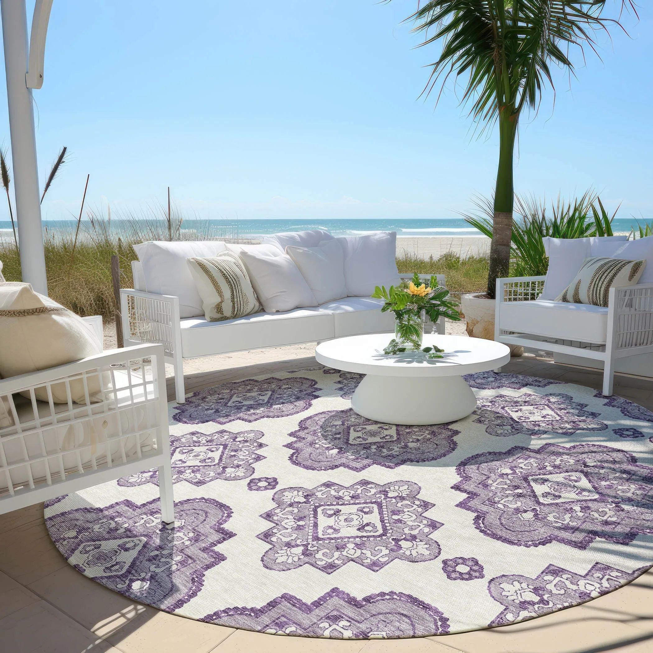 Machine Washable Indoor/ Outdoor Chantille Boho Moroccan Rug