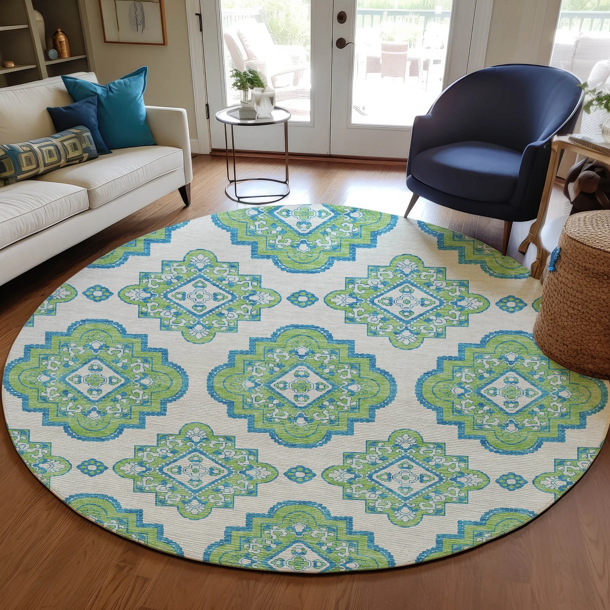 Machine Washable Indoor/ Outdoor Chantille Boho Moroccan Rug