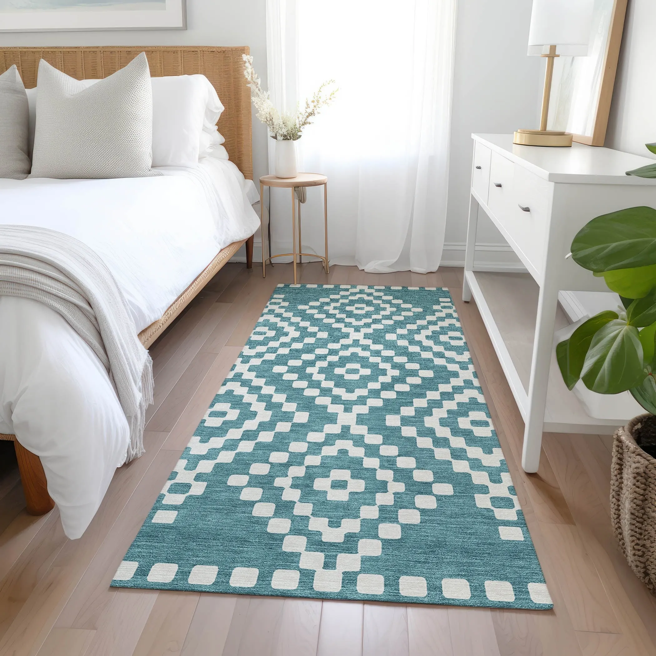 Machine Washable Indoor/ Outdoor Chantille Boho Moroccan Rug