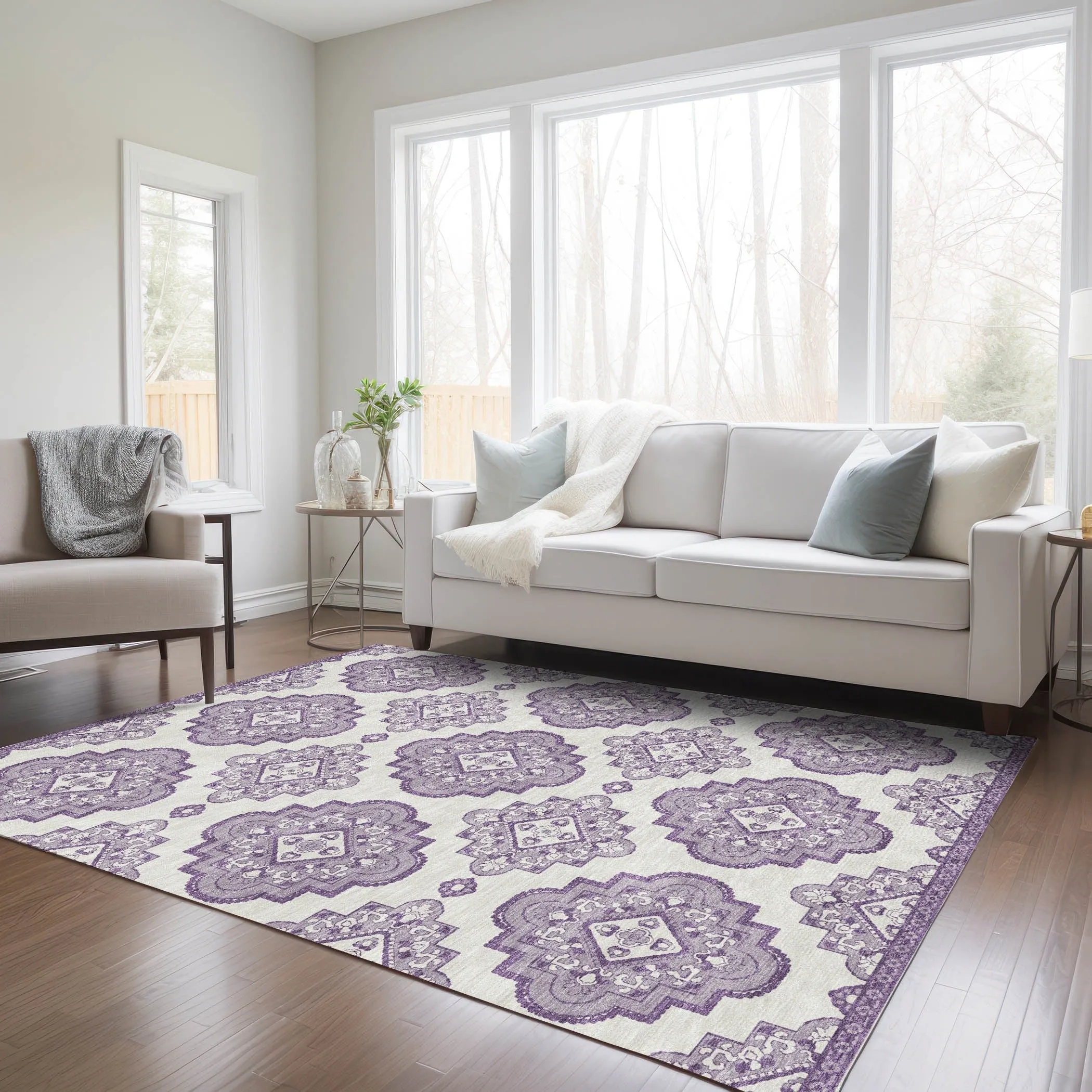 Machine Washable Indoor/ Outdoor Chantille Boho Moroccan Rug