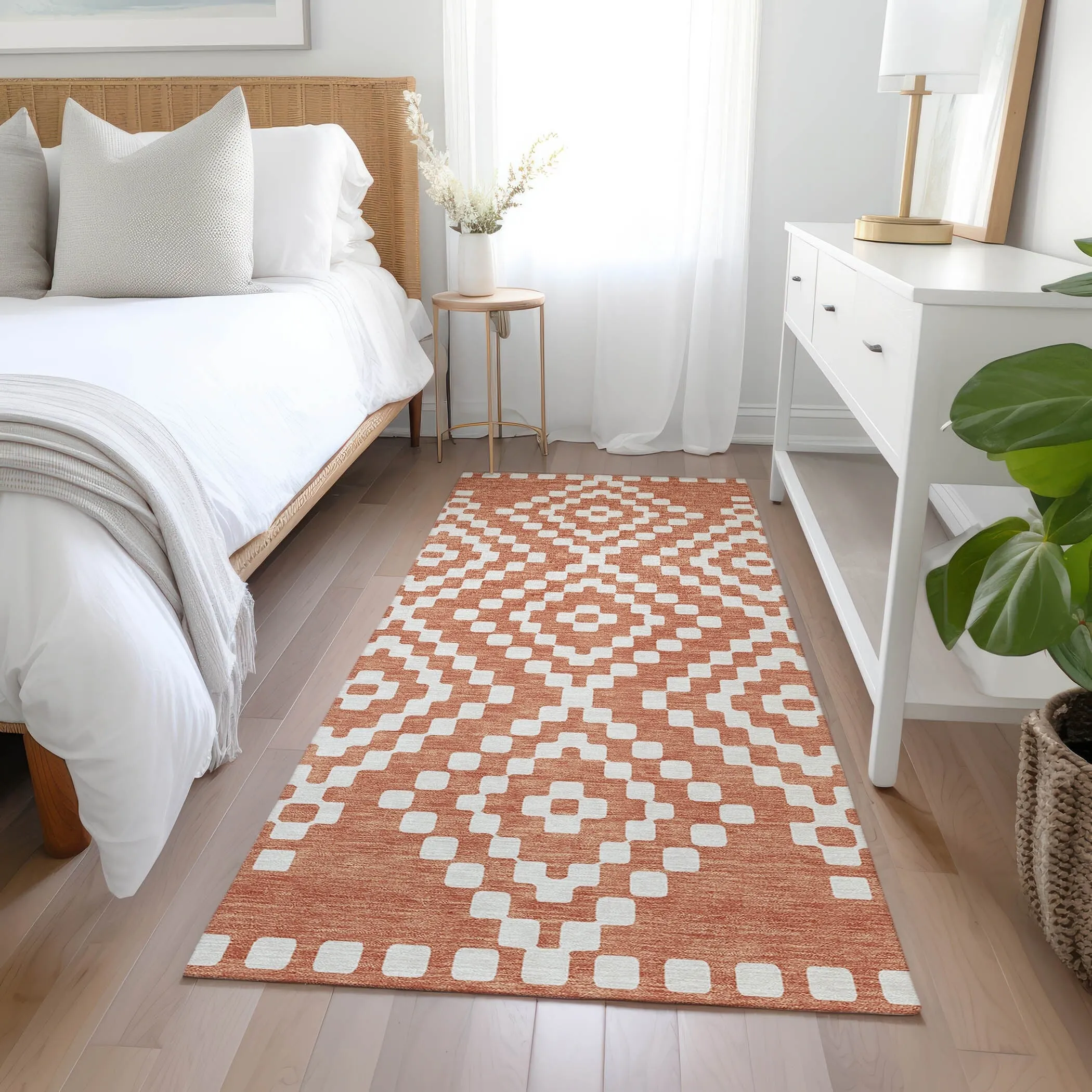 Machine Washable Indoor/ Outdoor Chantille Boho Moroccan Rug