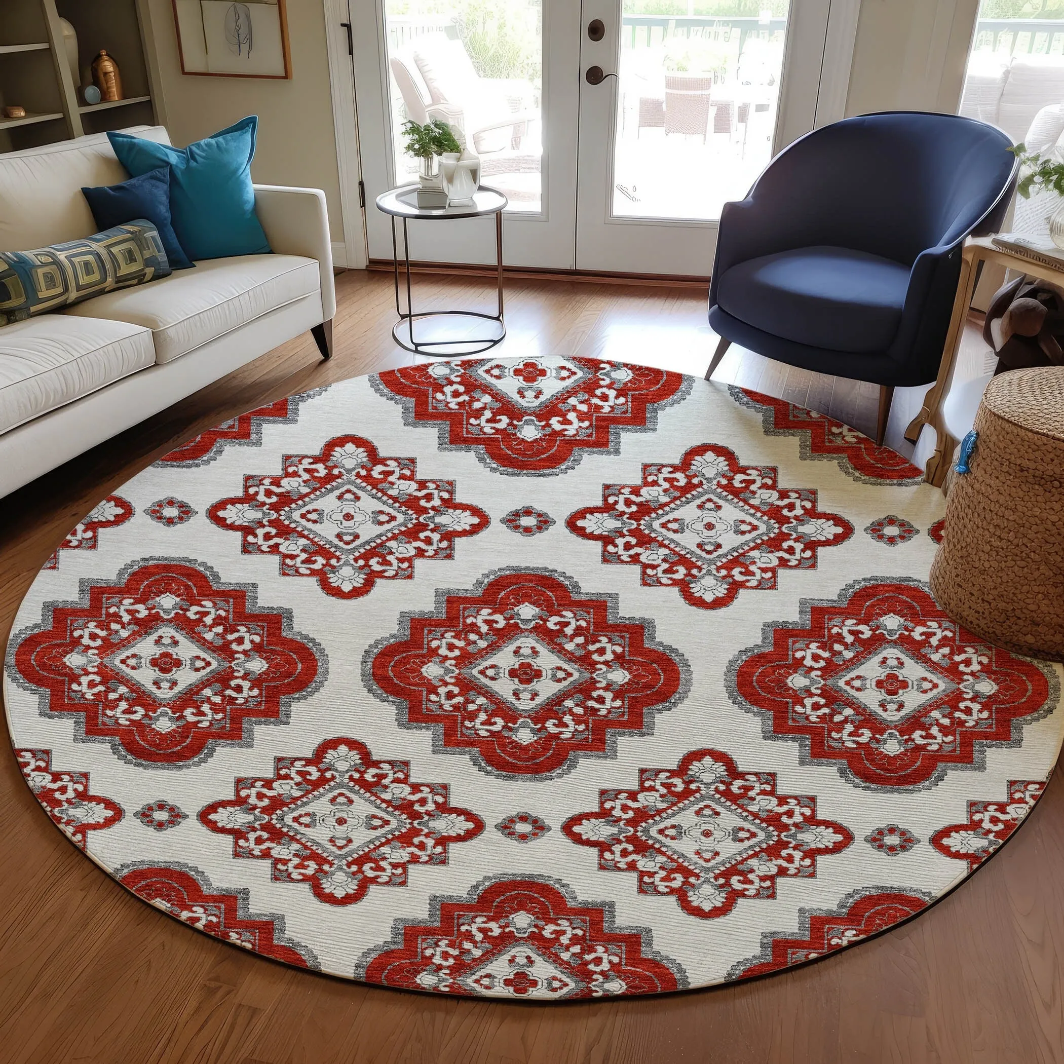 Machine Washable Indoor/ Outdoor Chantille Boho Moroccan Rug