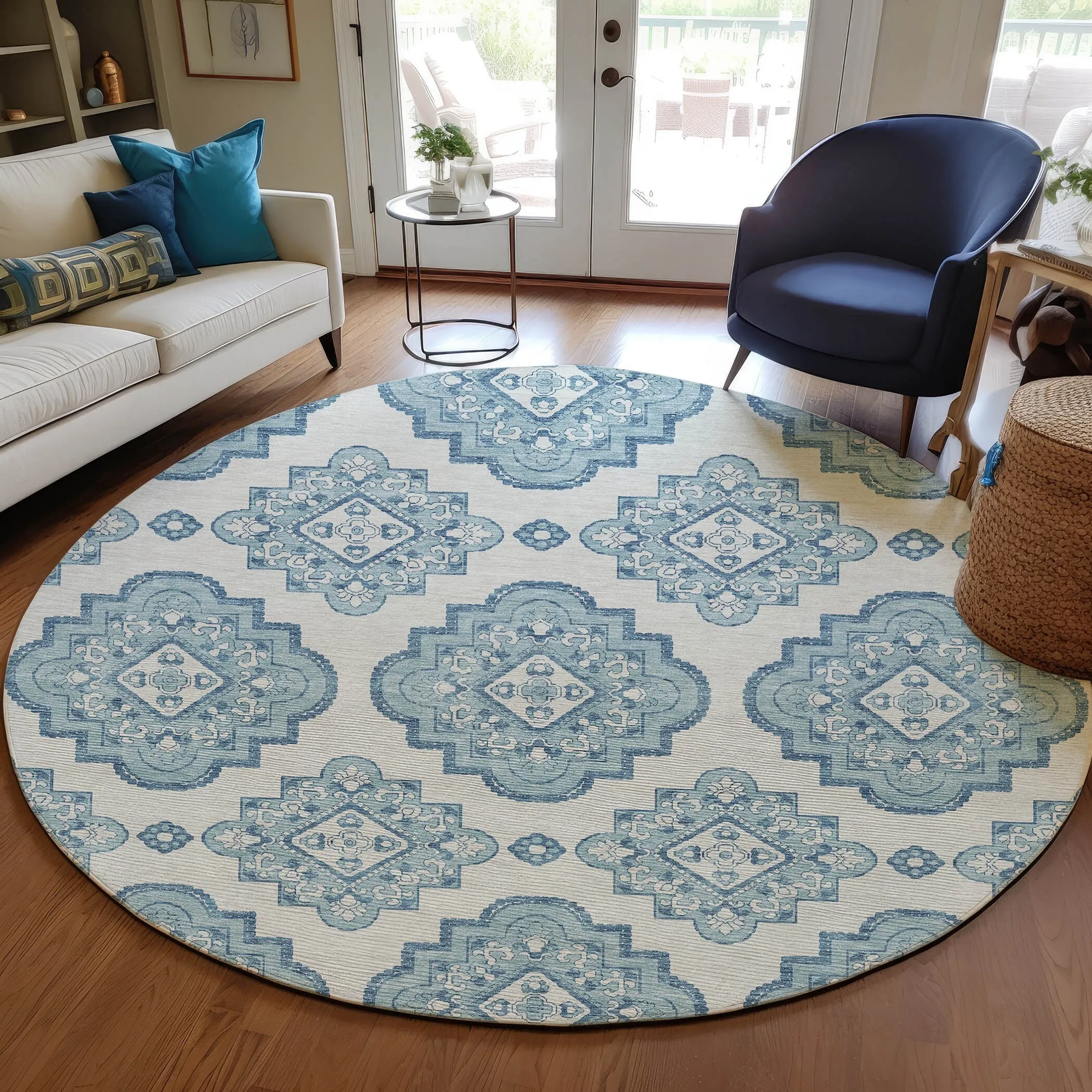 Machine Washable Indoor/ Outdoor Chantille Boho Moroccan Rug