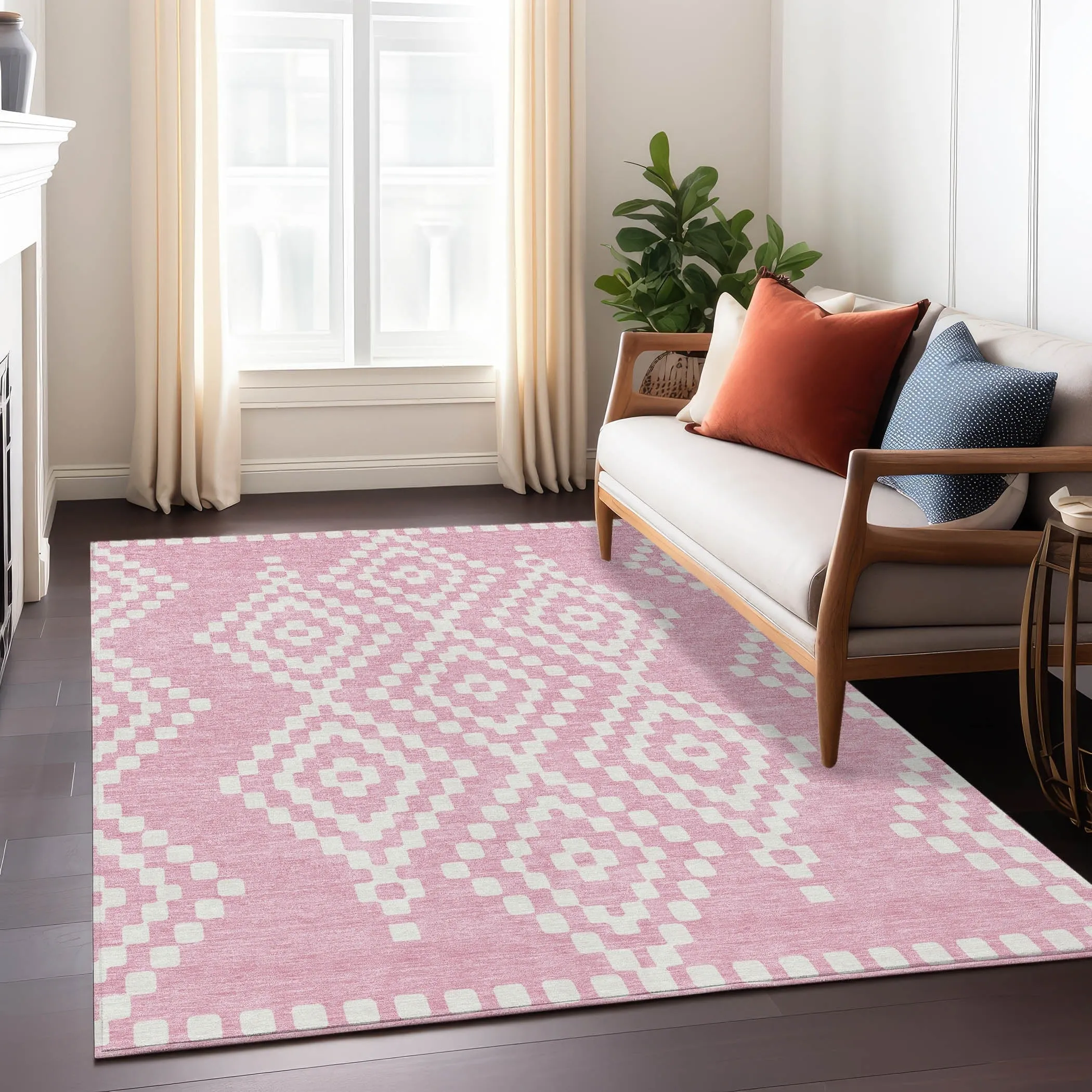 Machine Washable Indoor/ Outdoor Chantille Boho Moroccan Rug