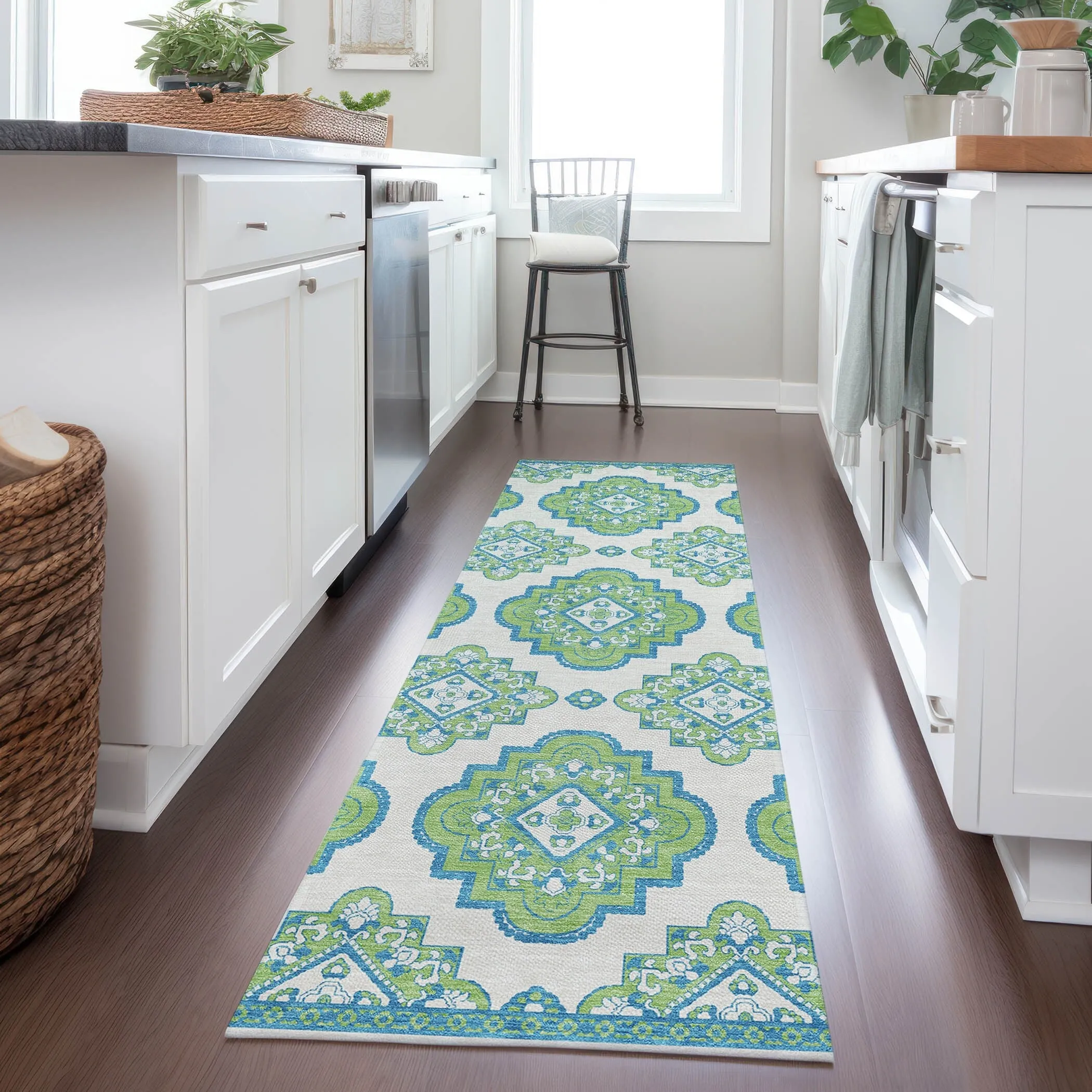Machine Washable Indoor/ Outdoor Chantille Boho Moroccan Rug
