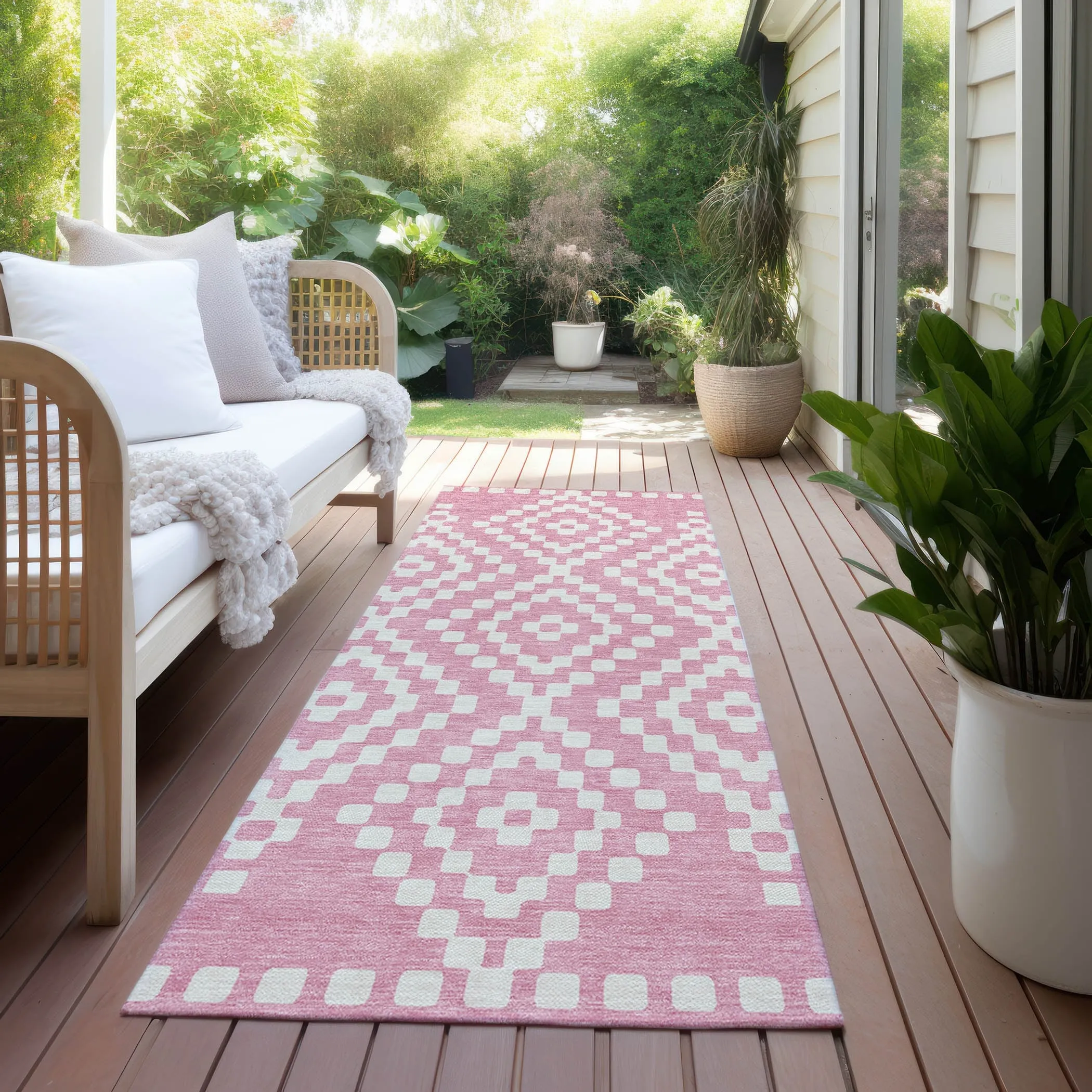 Machine Washable Indoor/ Outdoor Chantille Boho Moroccan Rug
