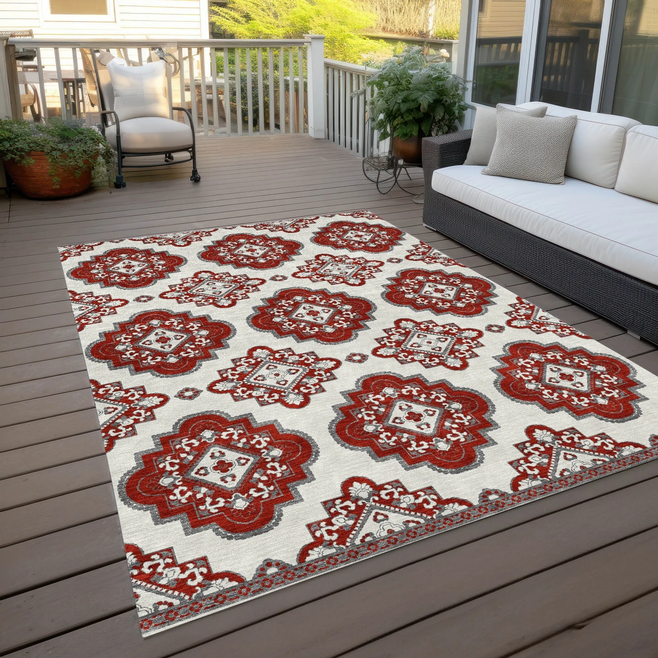 Machine Washable Indoor/ Outdoor Chantille Boho Moroccan Rug