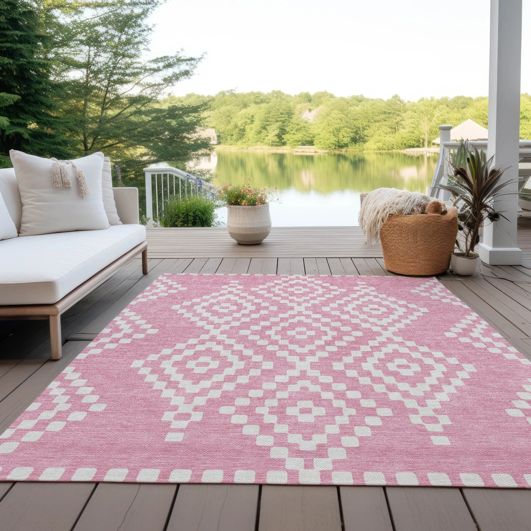 Machine Washable Indoor/ Outdoor Chantille Boho Moroccan Rug