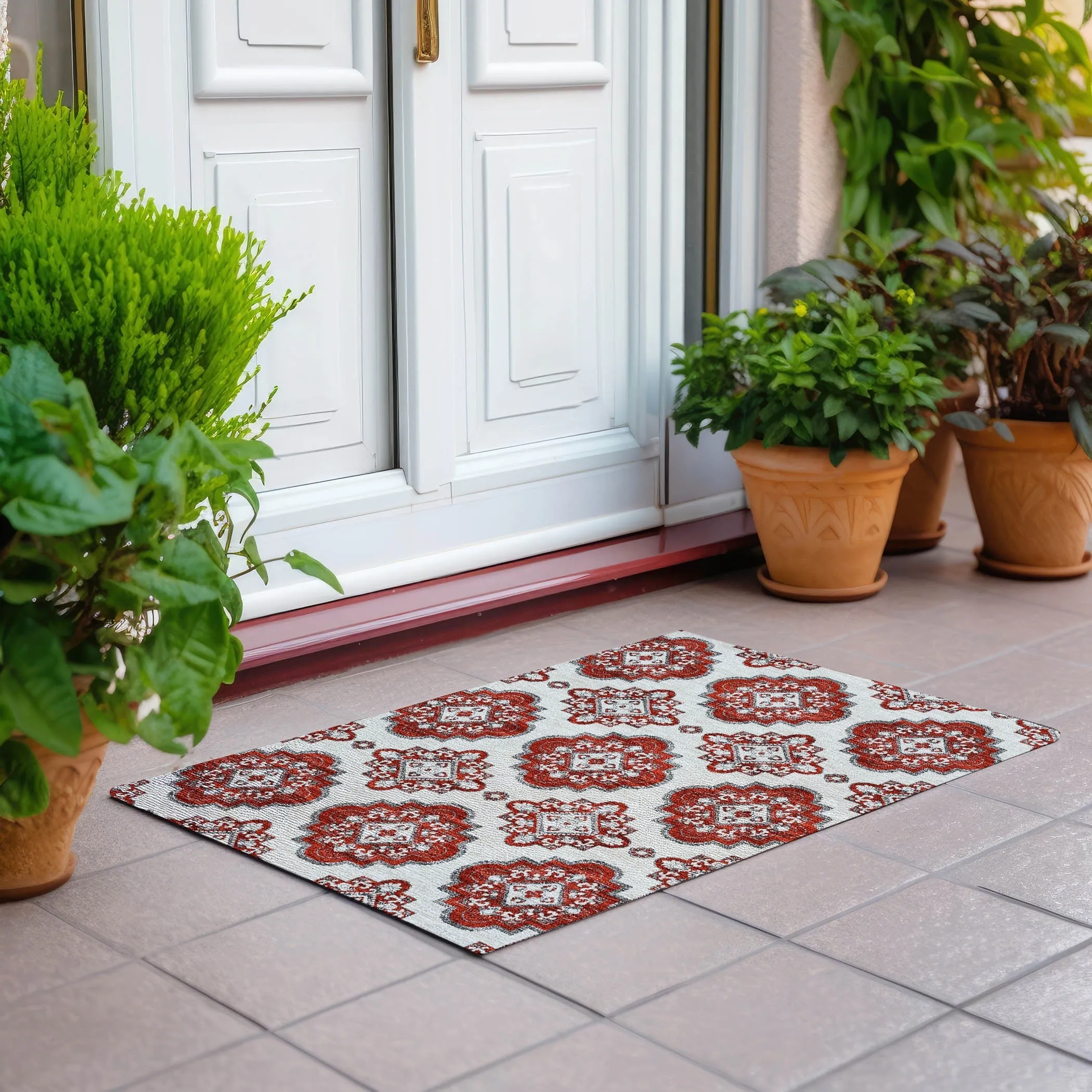 Machine Washable Indoor/ Outdoor Chantille Boho Moroccan Rug