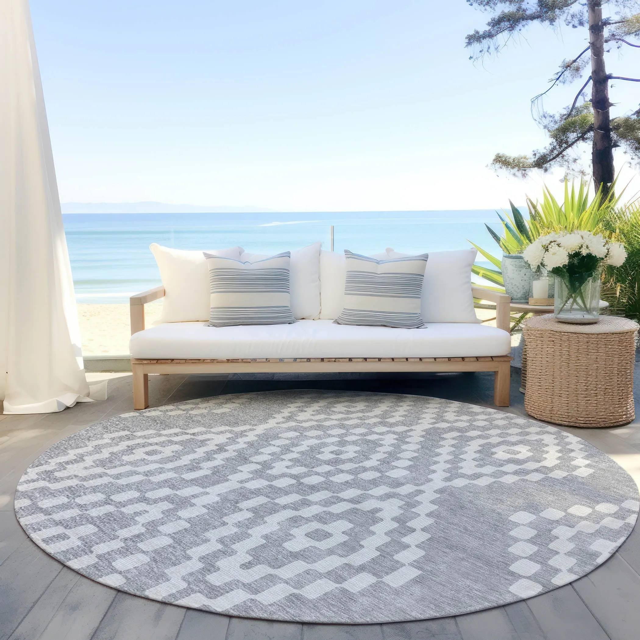 Machine Washable Indoor/ Outdoor Chantille Boho Moroccan Rug