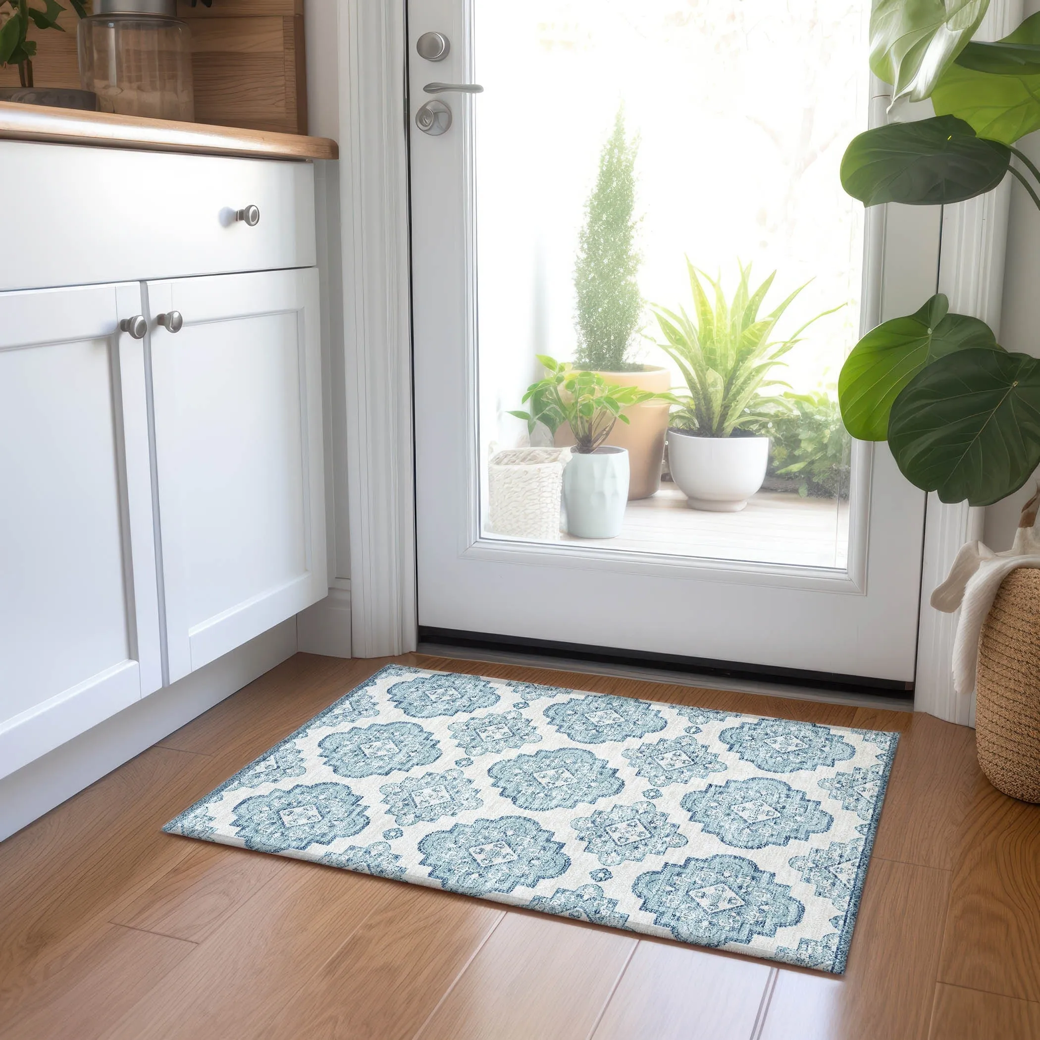 Machine Washable Indoor/ Outdoor Chantille Boho Moroccan Rug