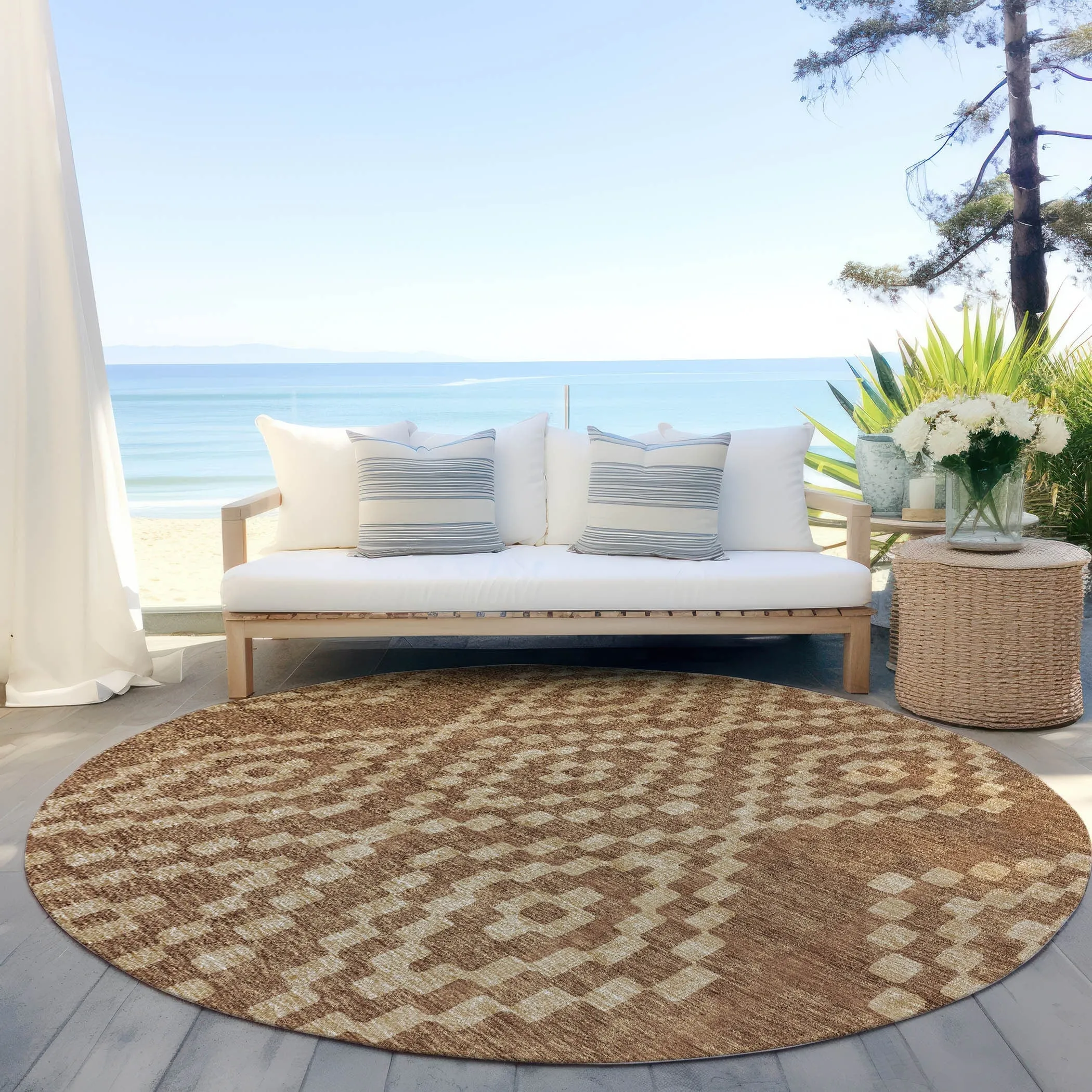 Machine Washable Indoor/ Outdoor Chantille Boho Moroccan Rug
