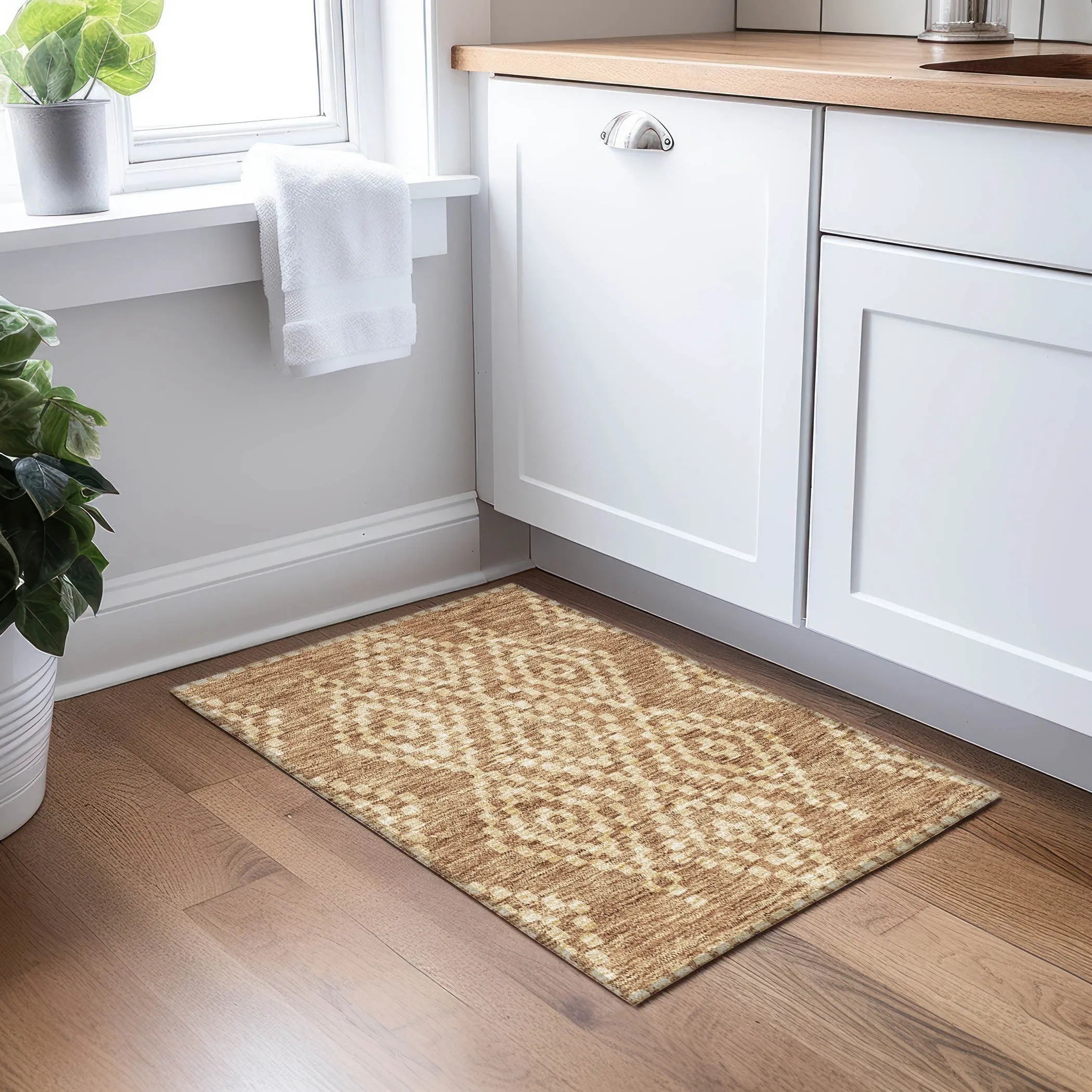 Machine Washable Indoor/ Outdoor Chantille Boho Moroccan Rug