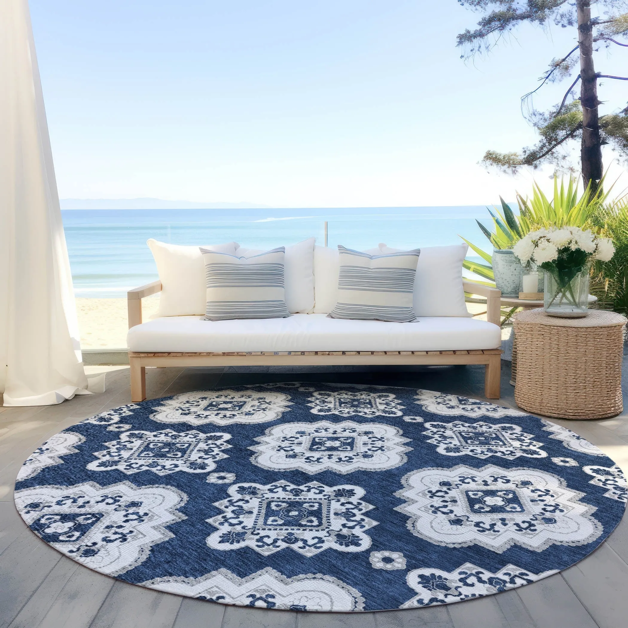 Machine Washable Indoor/ Outdoor Chantille Boho Moroccan Rug