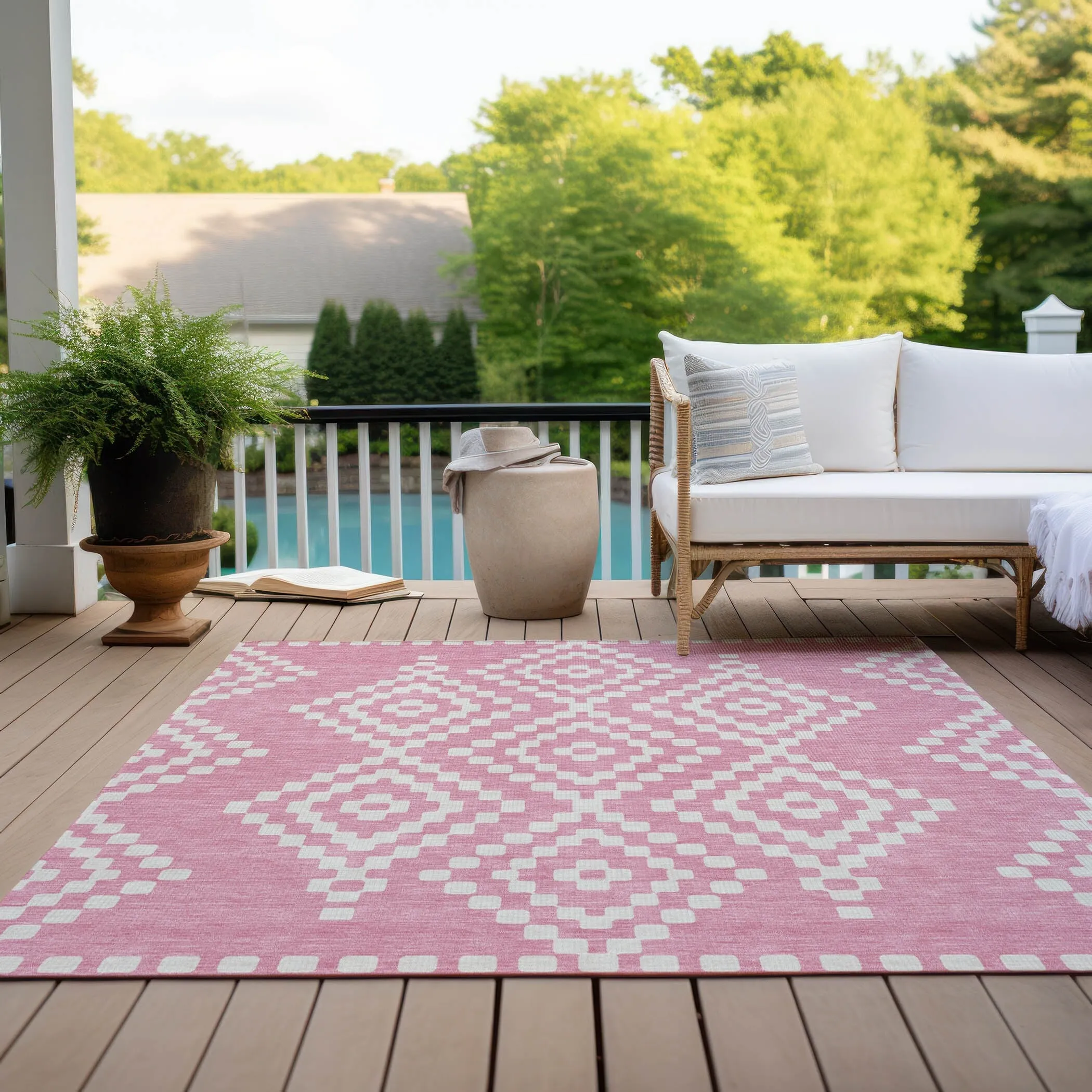 Machine Washable Indoor/ Outdoor Chantille Boho Moroccan Rug