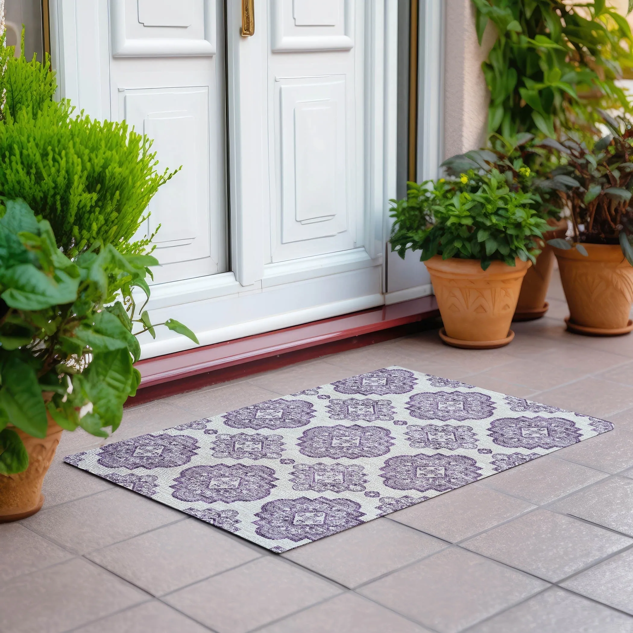 Machine Washable Indoor/ Outdoor Chantille Boho Moroccan Rug
