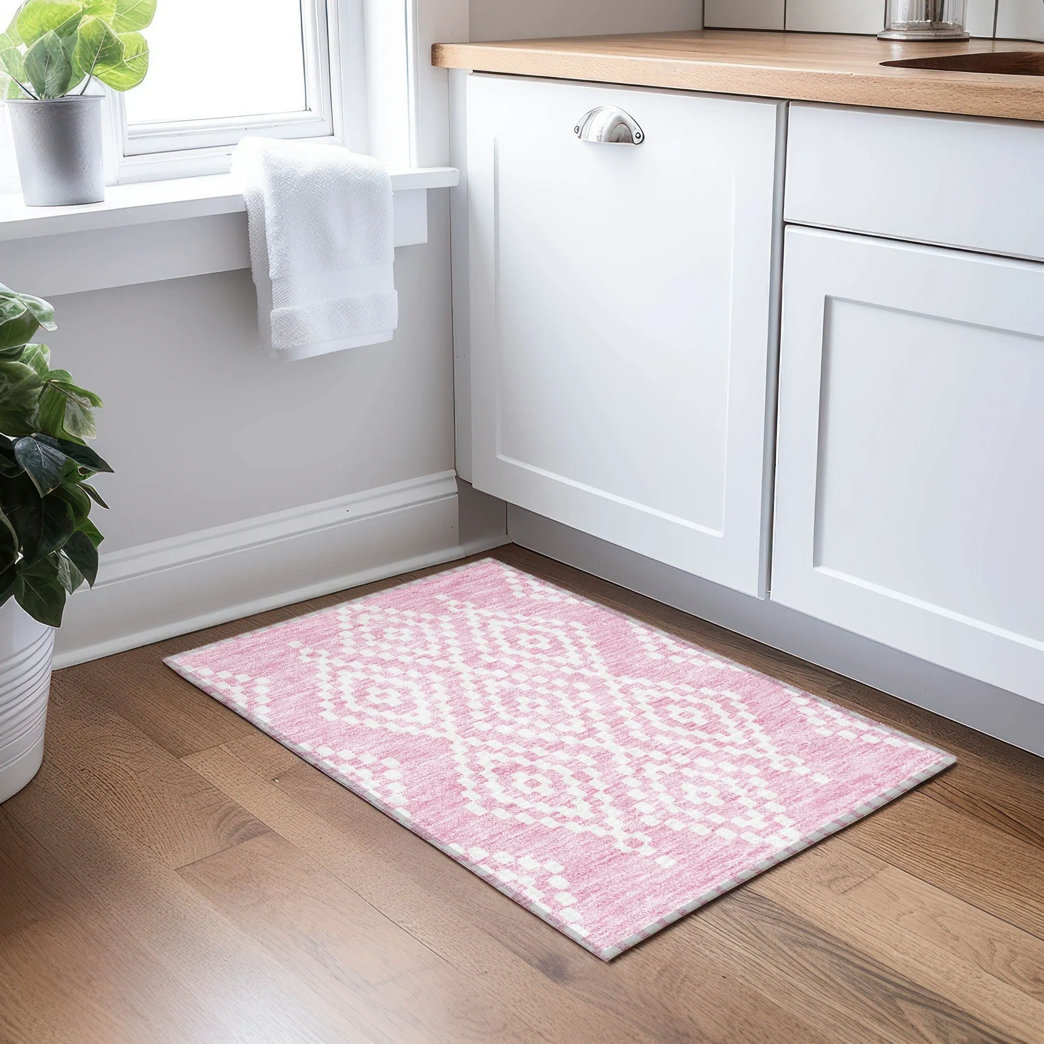 Machine Washable Indoor/ Outdoor Chantille Boho Moroccan Rug