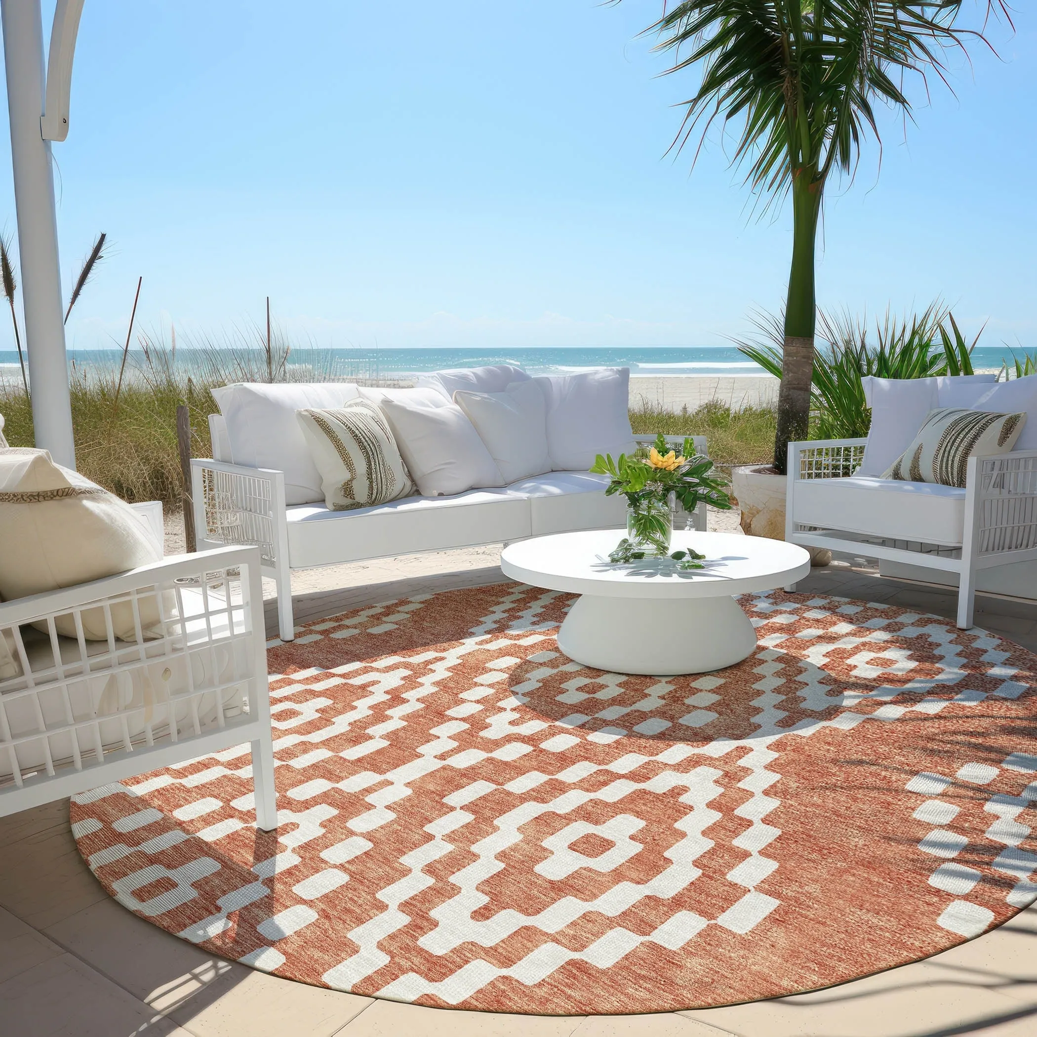 Machine Washable Indoor/ Outdoor Chantille Boho Moroccan Rug