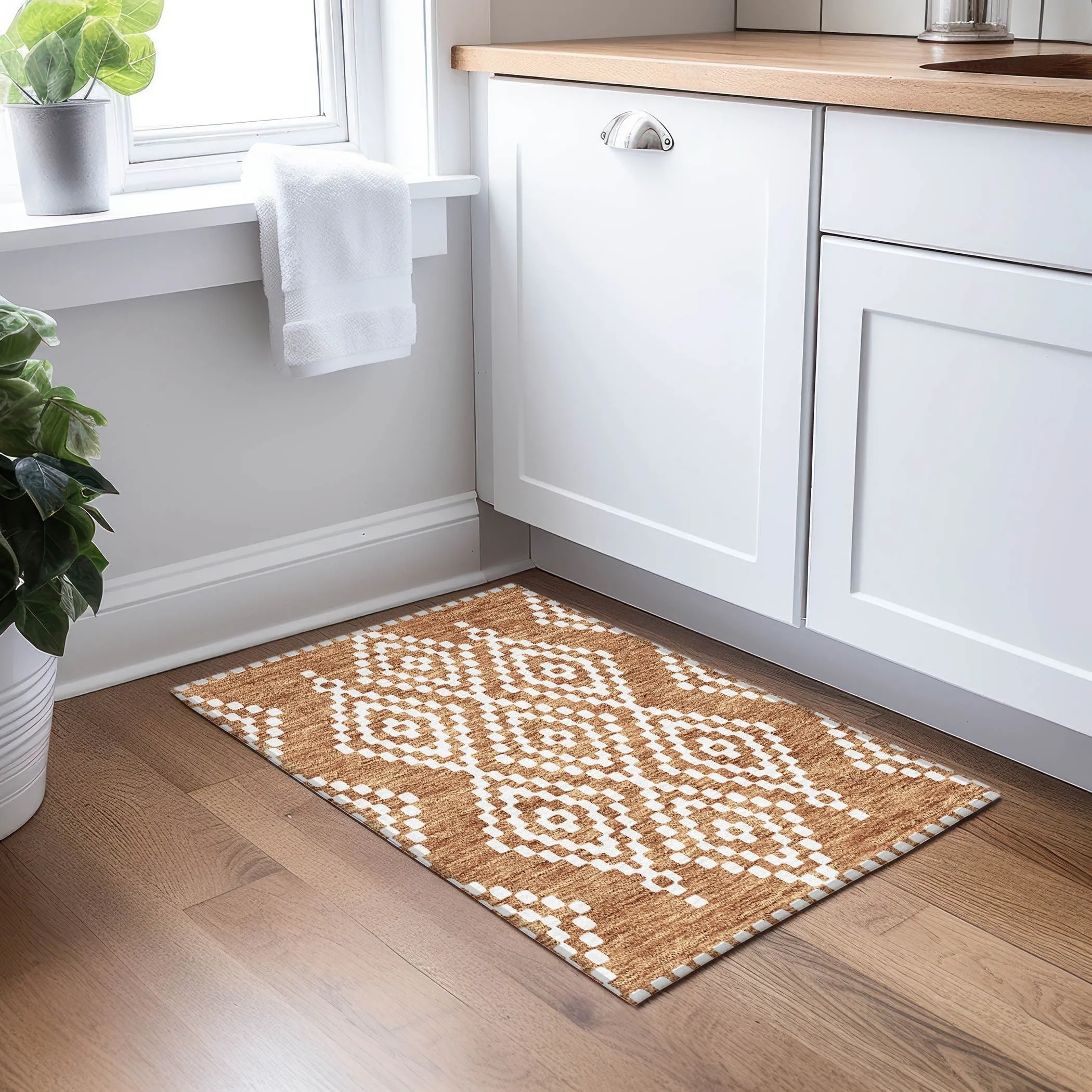 Machine Washable Indoor/ Outdoor Chantille Boho Moroccan Rug