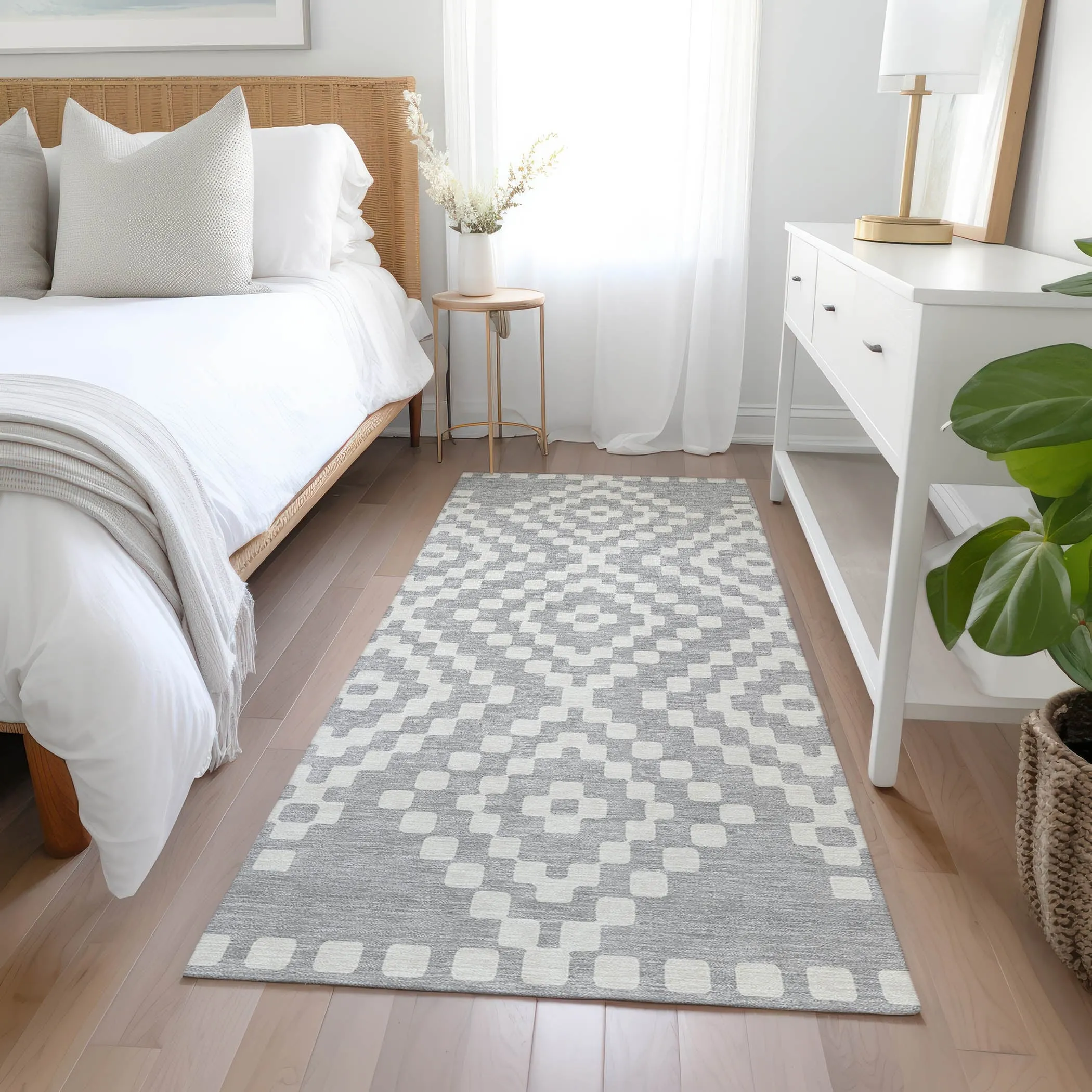 Machine Washable Indoor/ Outdoor Chantille Boho Moroccan Rug