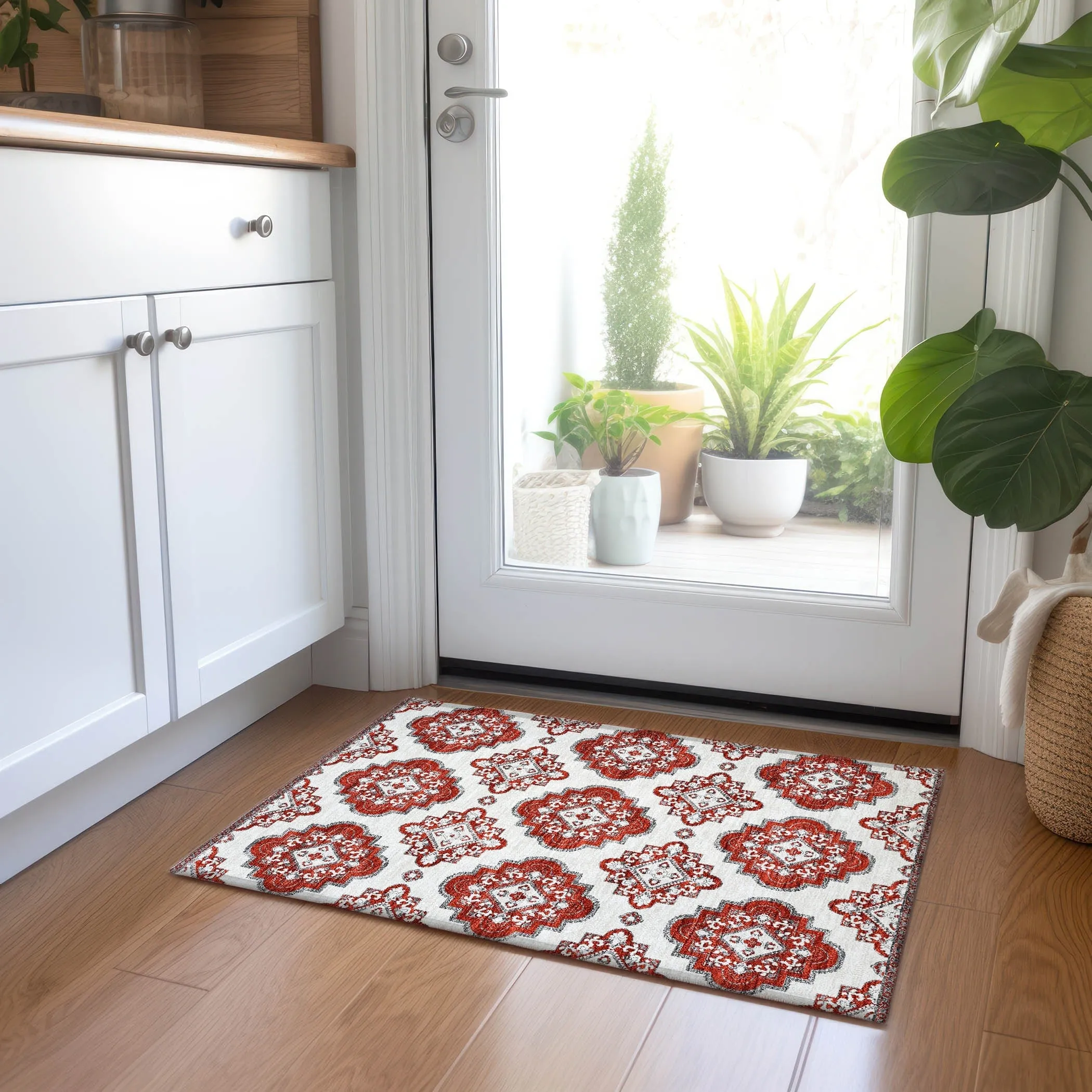 Machine Washable Indoor/ Outdoor Chantille Boho Moroccan Rug