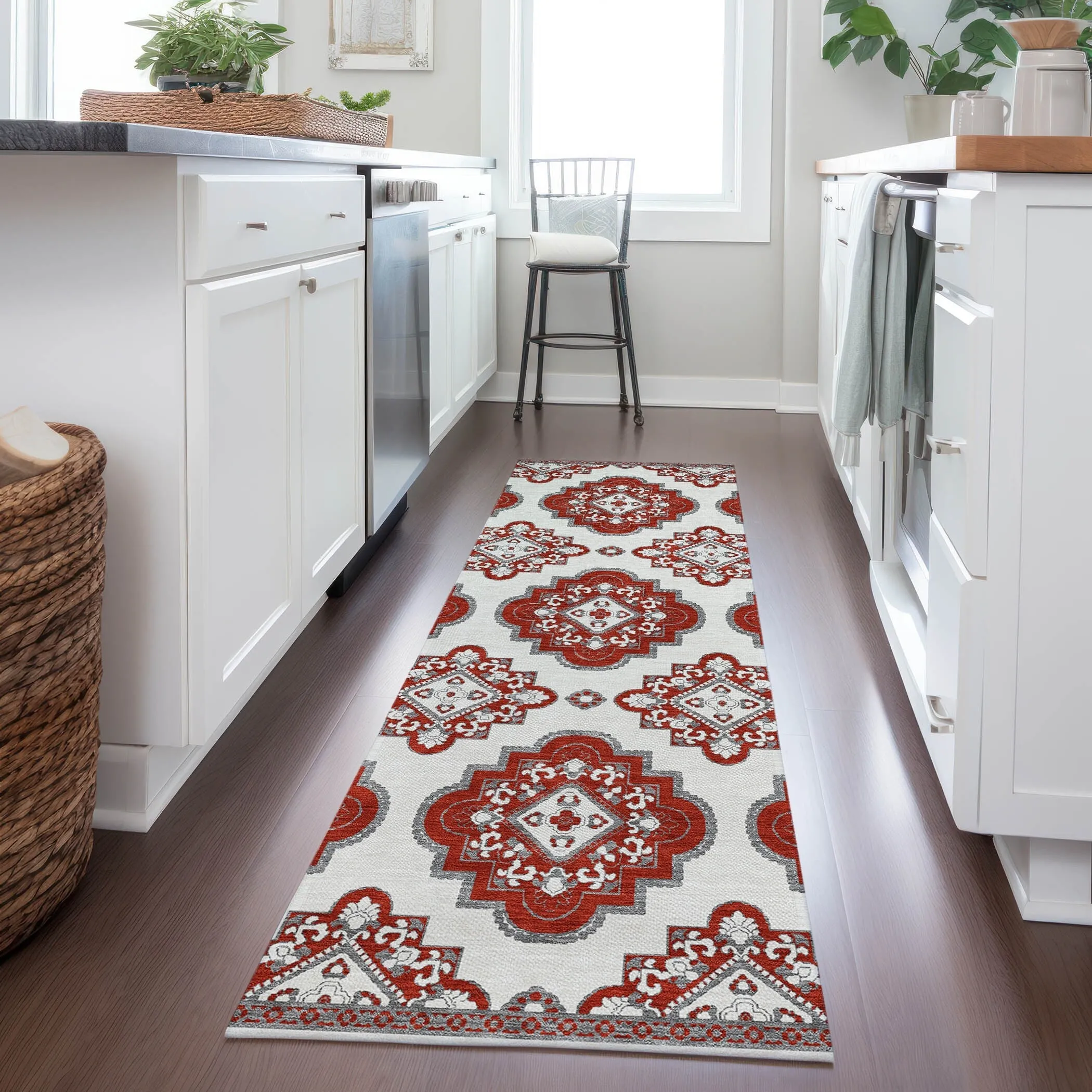 Machine Washable Indoor/ Outdoor Chantille Boho Moroccan Rug
