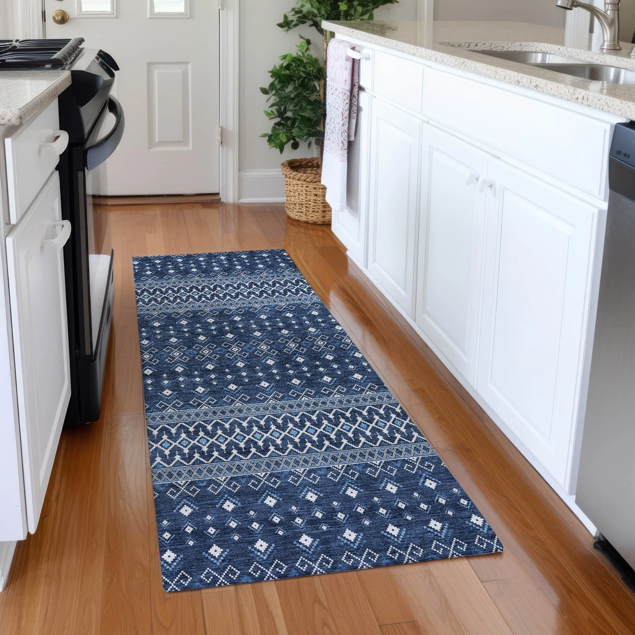 Machine Washable Indoor/ Outdoor Chantille Boho Morrocan Rug