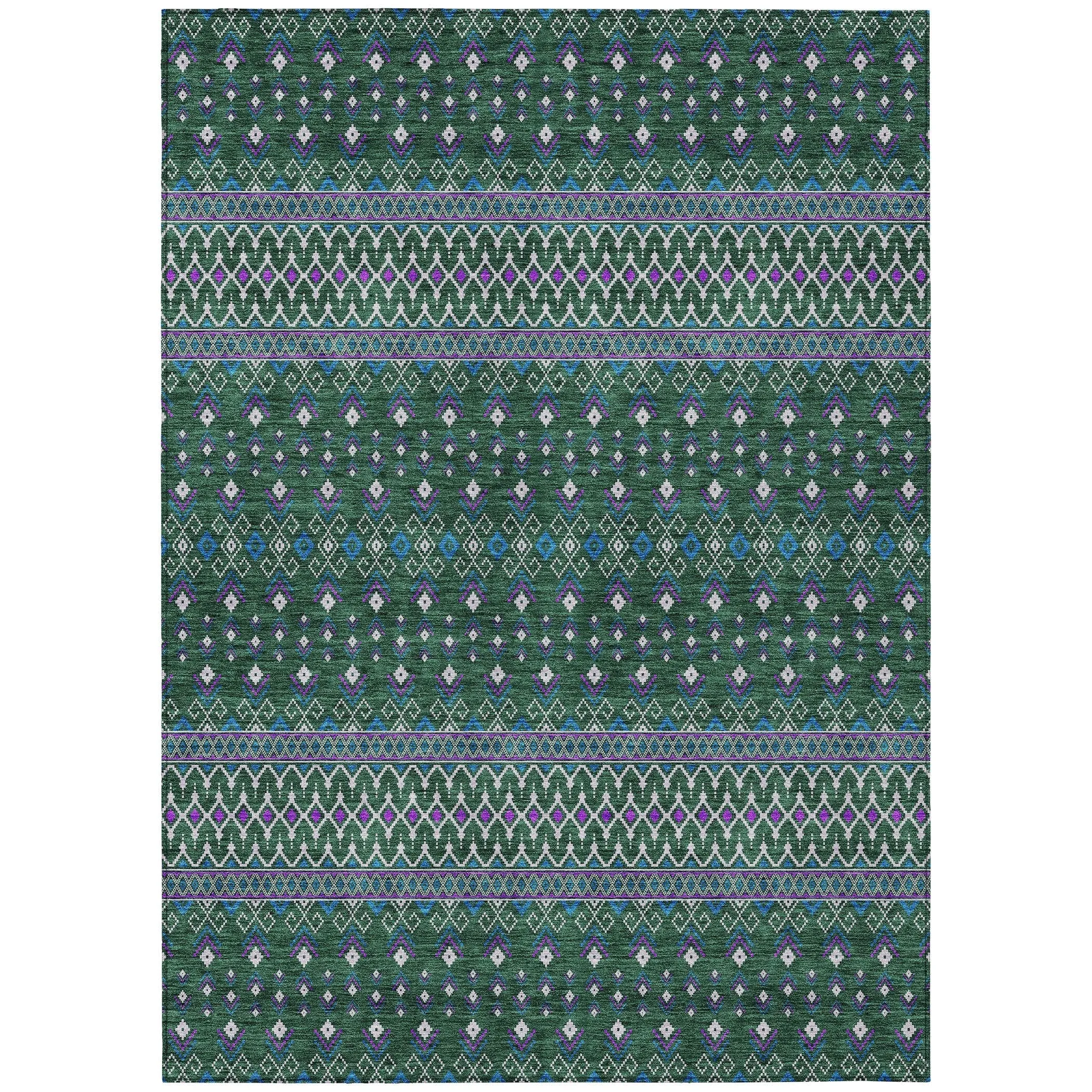 Machine Washable Indoor/ Outdoor Chantille Boho Morrocan Rug