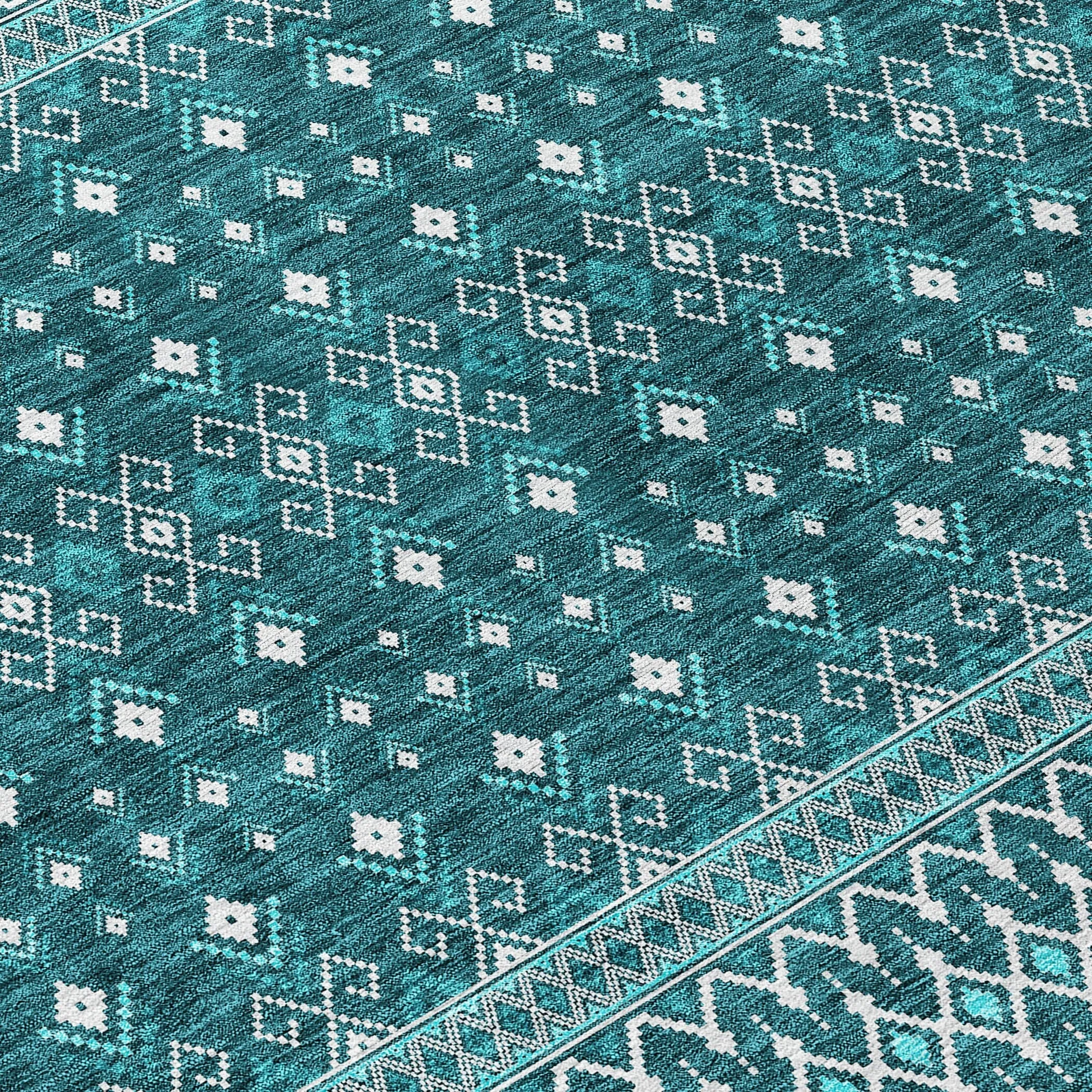Machine Washable Indoor/ Outdoor Chantille Boho Morrocan Rug