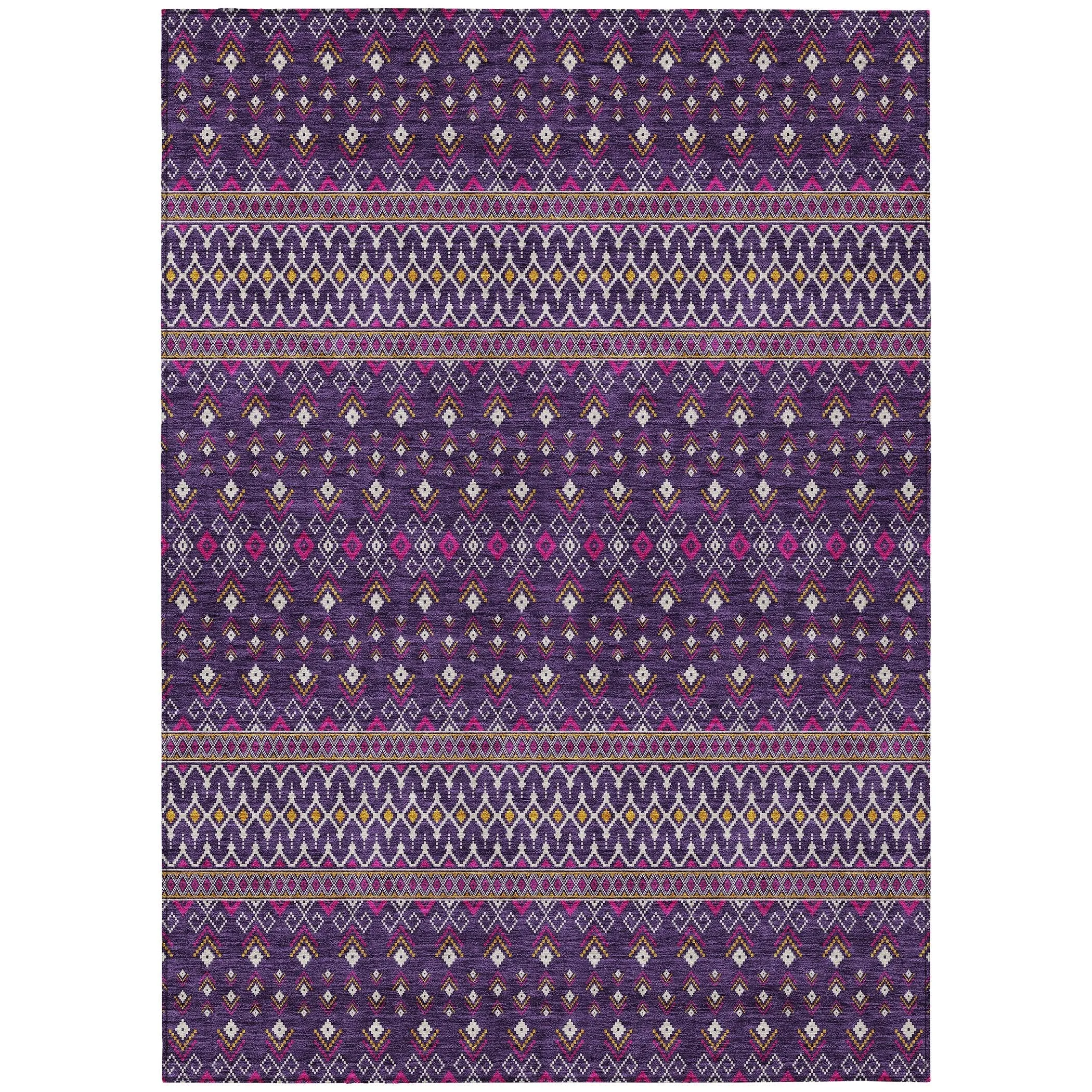 Machine Washable Indoor/ Outdoor Chantille Boho Morrocan Rug