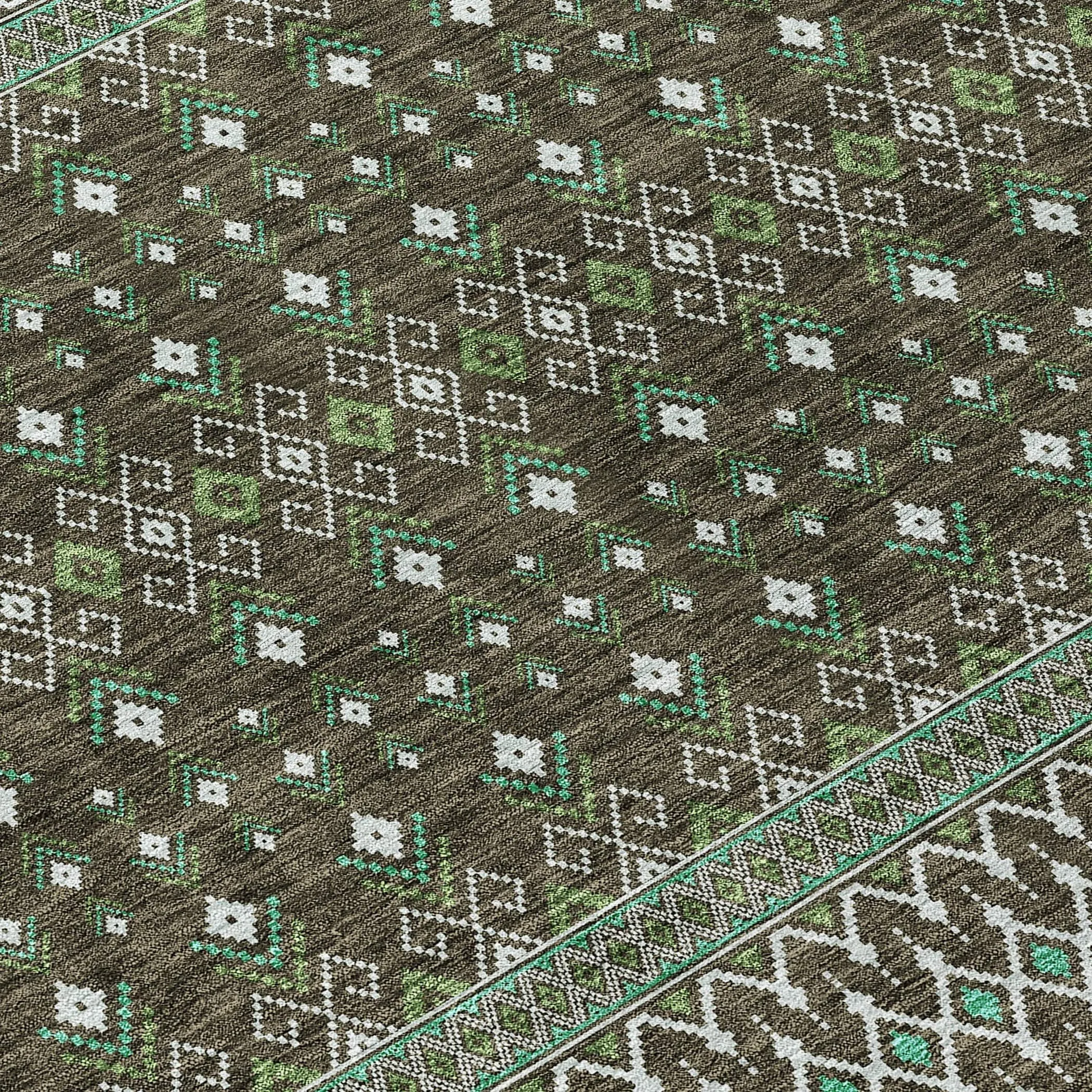 Machine Washable Indoor/ Outdoor Chantille Boho Morrocan Rug