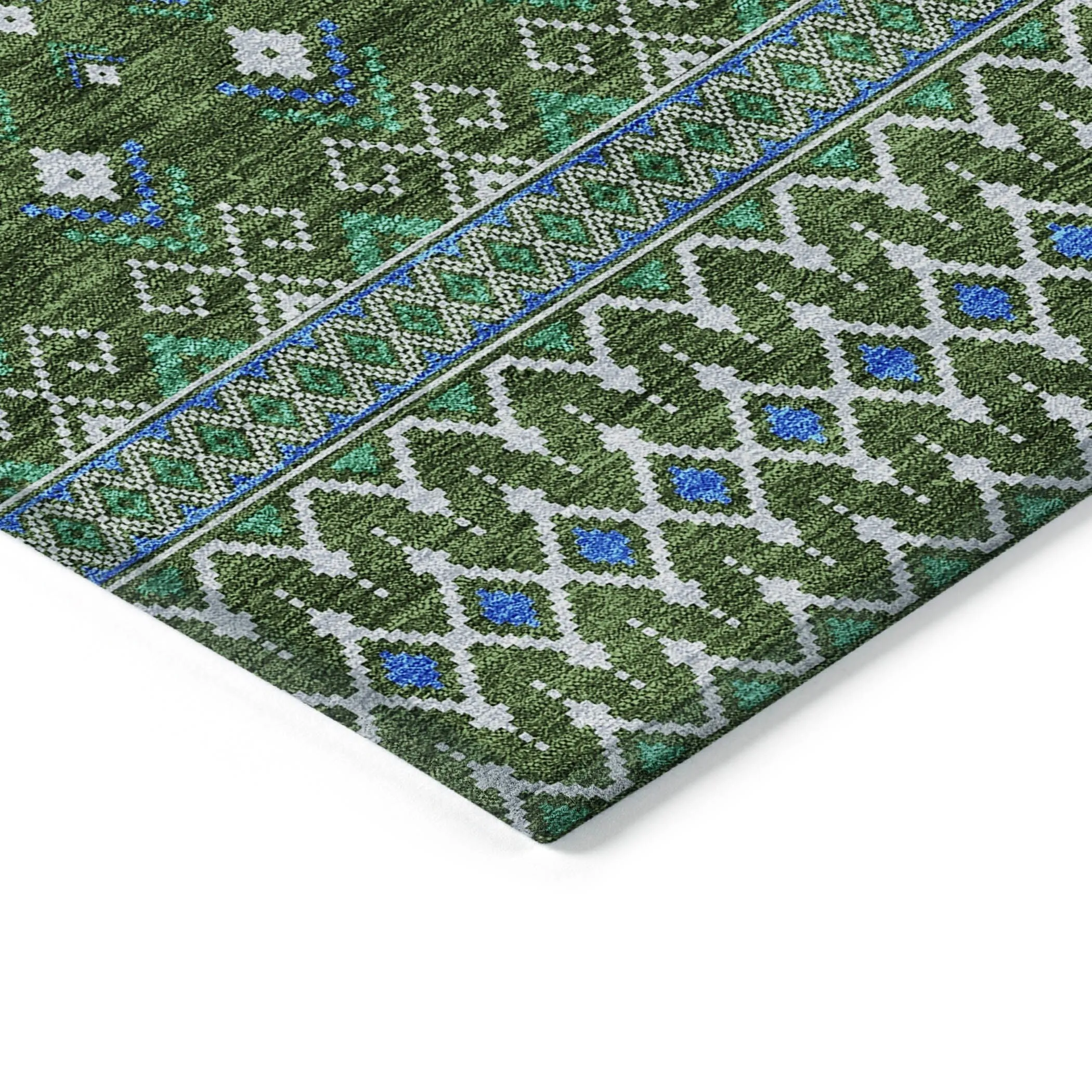 Machine Washable Indoor/ Outdoor Chantille Boho Morrocan Rug