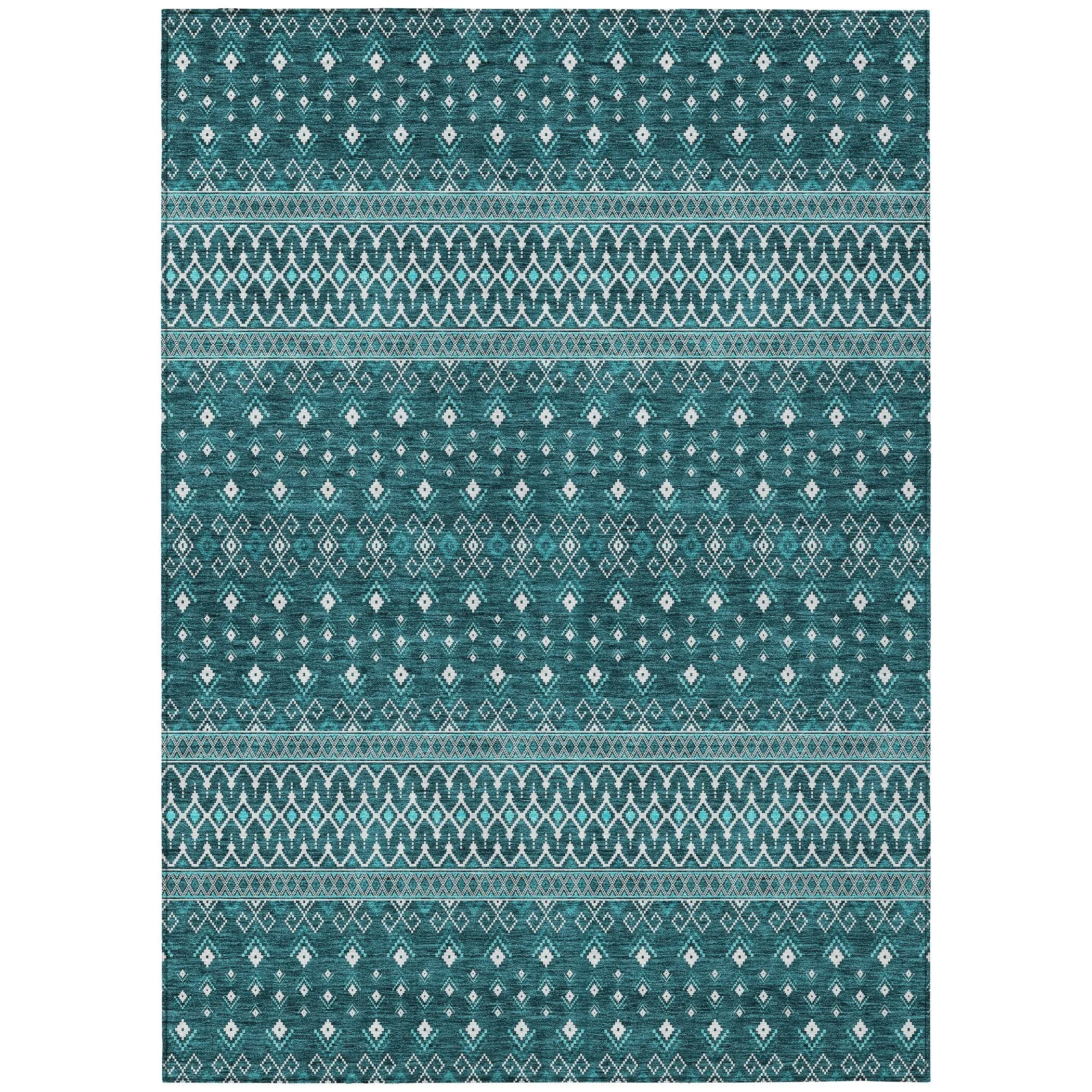 Machine Washable Indoor/ Outdoor Chantille Boho Morrocan Rug