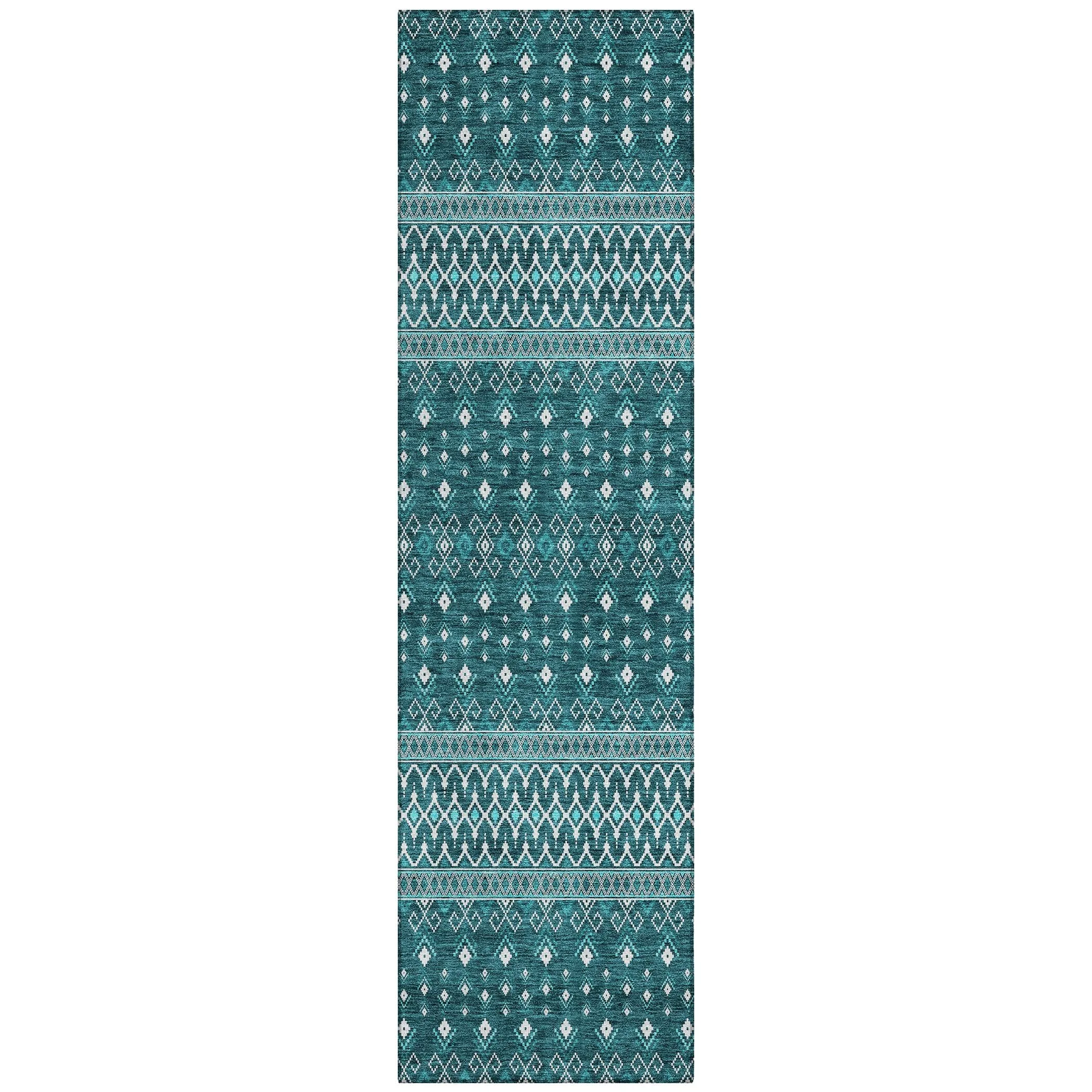 Machine Washable Indoor/ Outdoor Chantille Boho Morrocan Rug