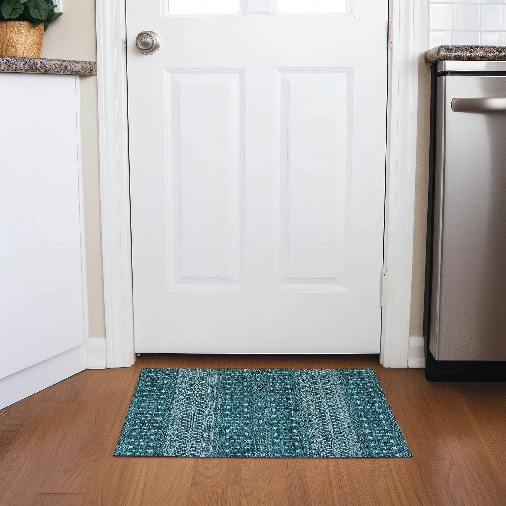 Machine Washable Indoor/ Outdoor Chantille Boho Morrocan Rug