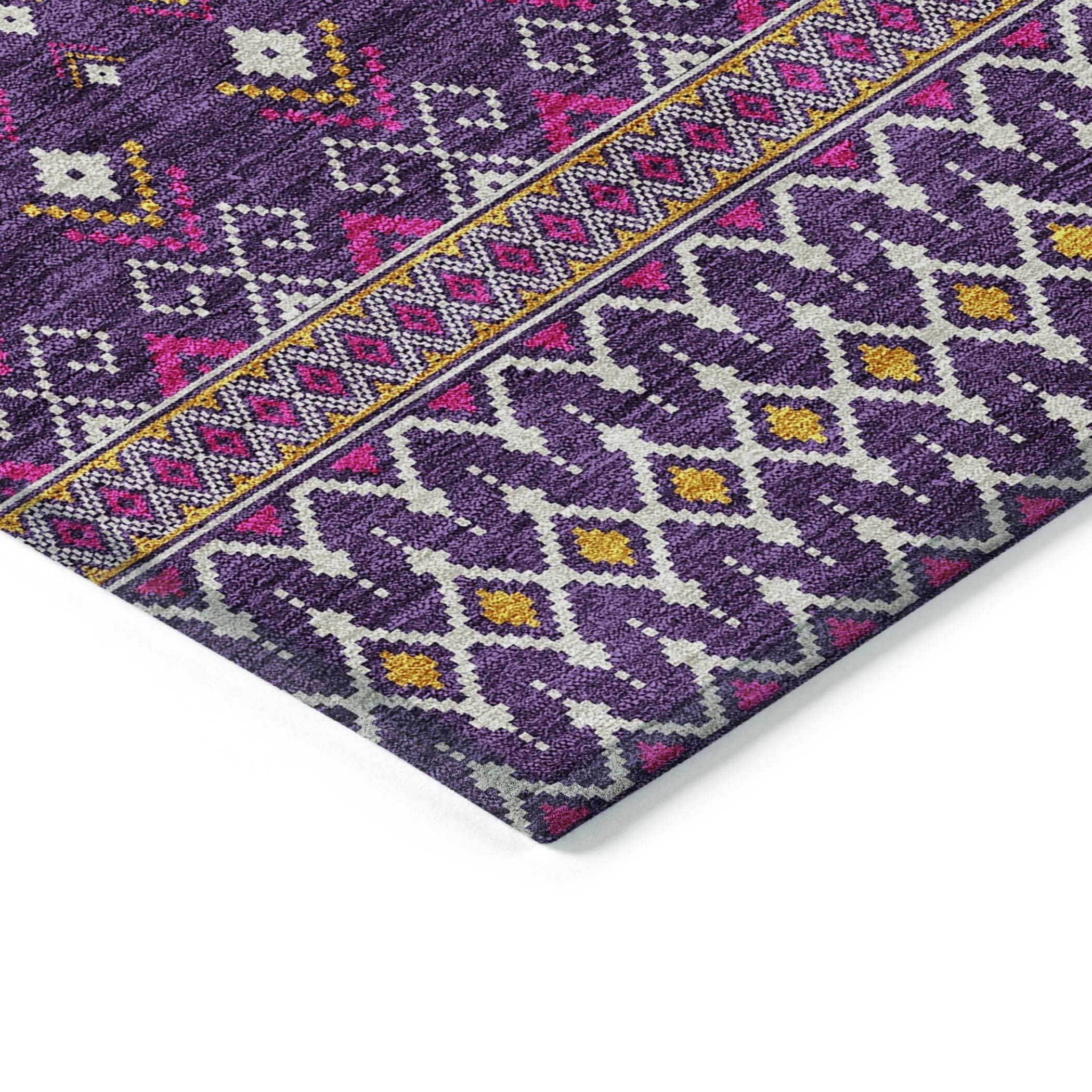 Machine Washable Indoor/ Outdoor Chantille Boho Morrocan Rug