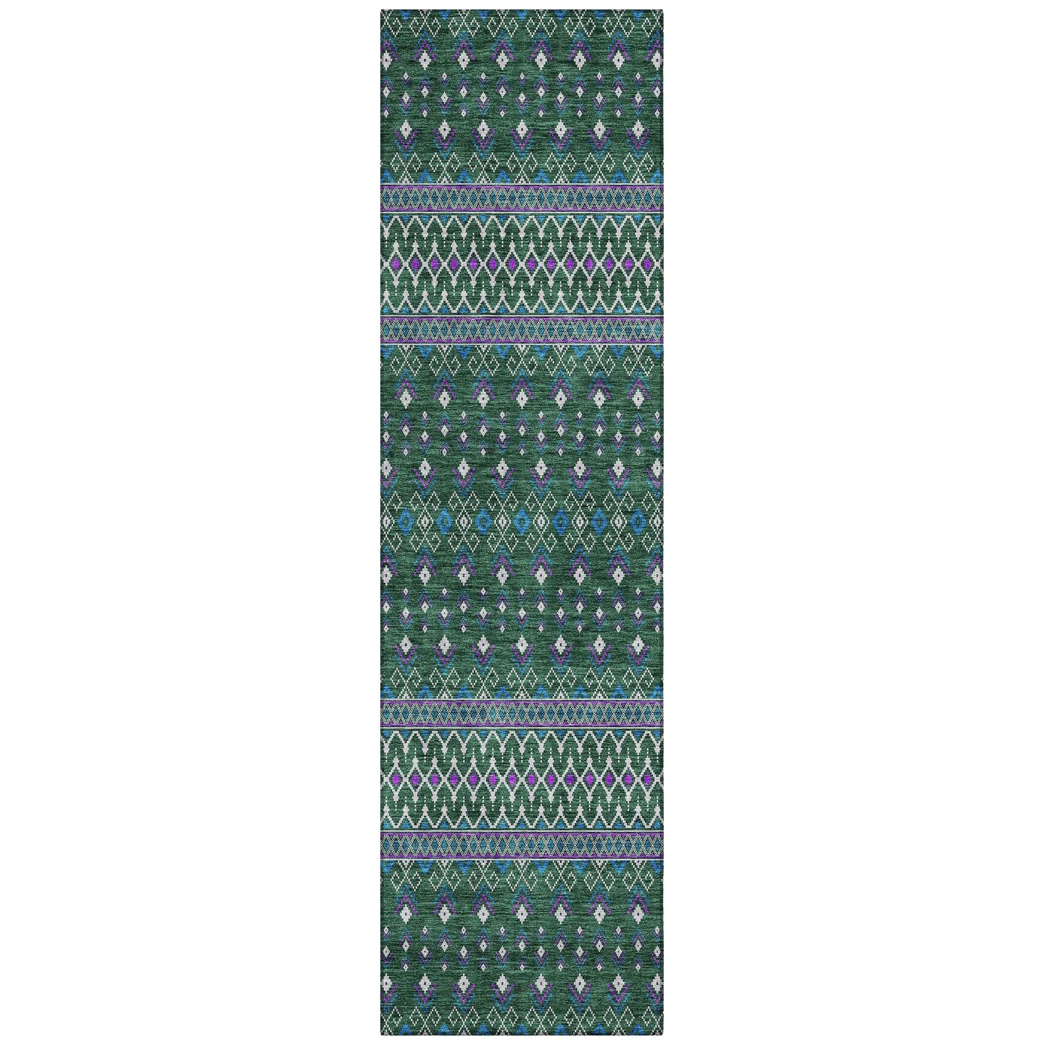 Machine Washable Indoor/ Outdoor Chantille Boho Morrocan Rug