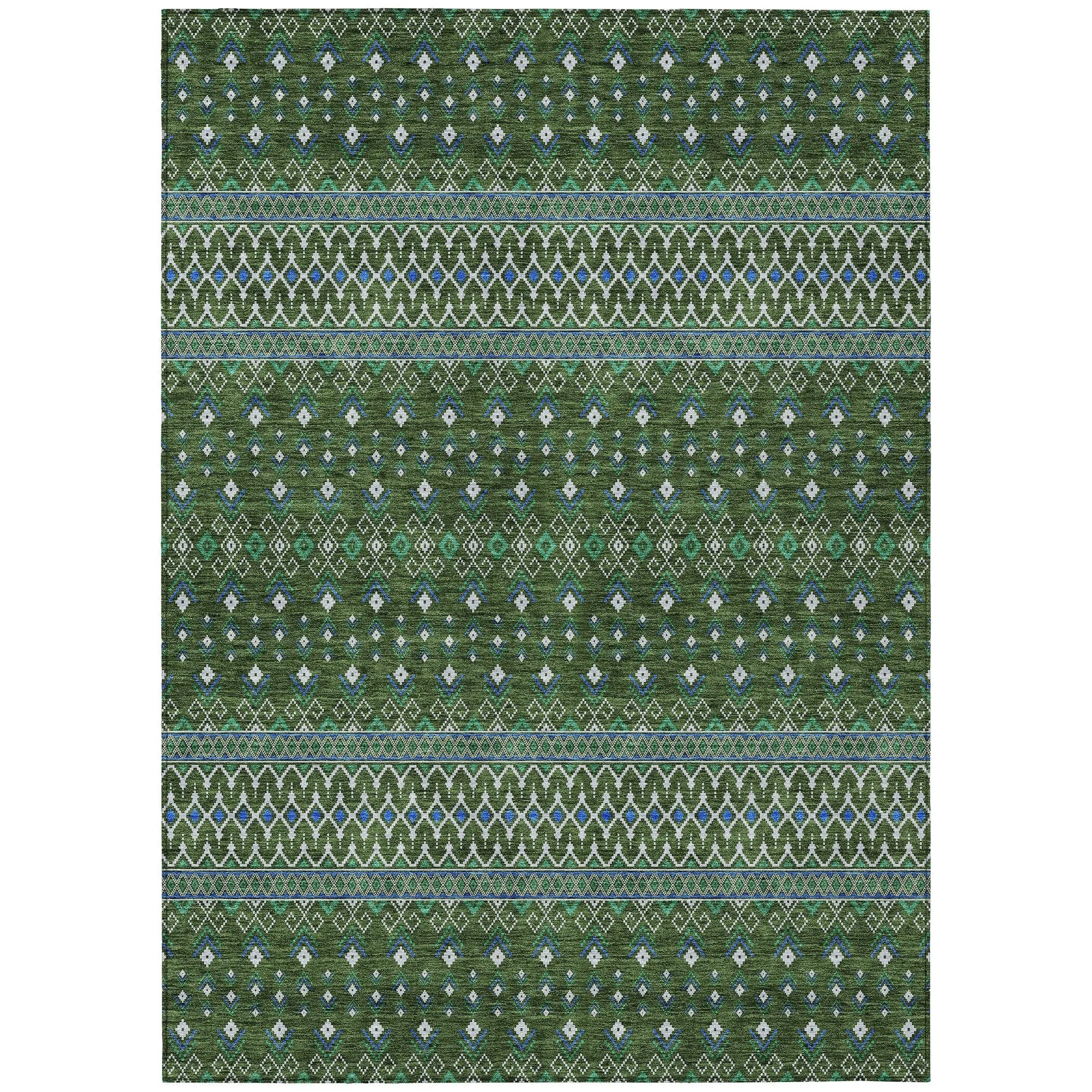 Machine Washable Indoor/ Outdoor Chantille Boho Morrocan Rug