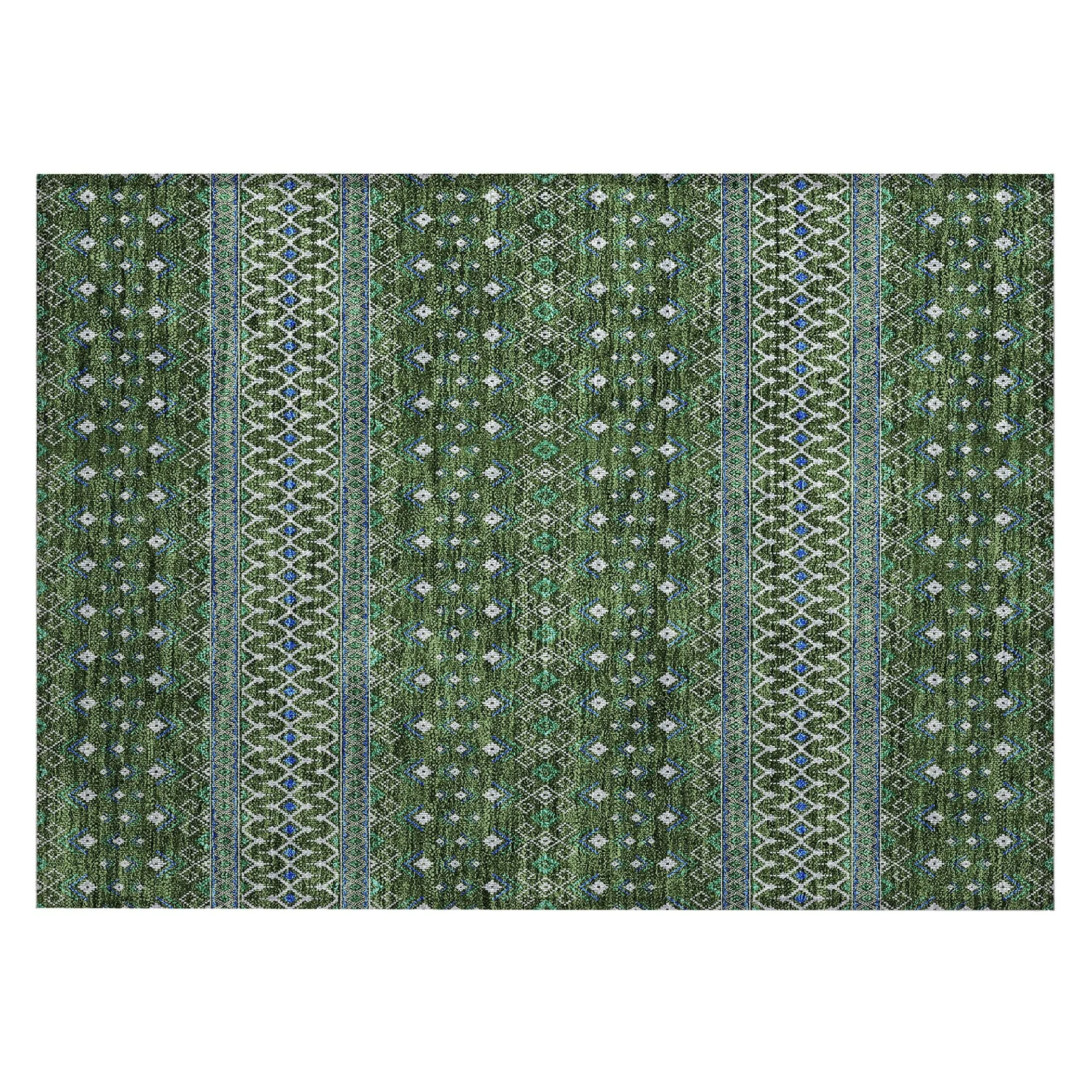 Machine Washable Indoor/ Outdoor Chantille Boho Morrocan Rug