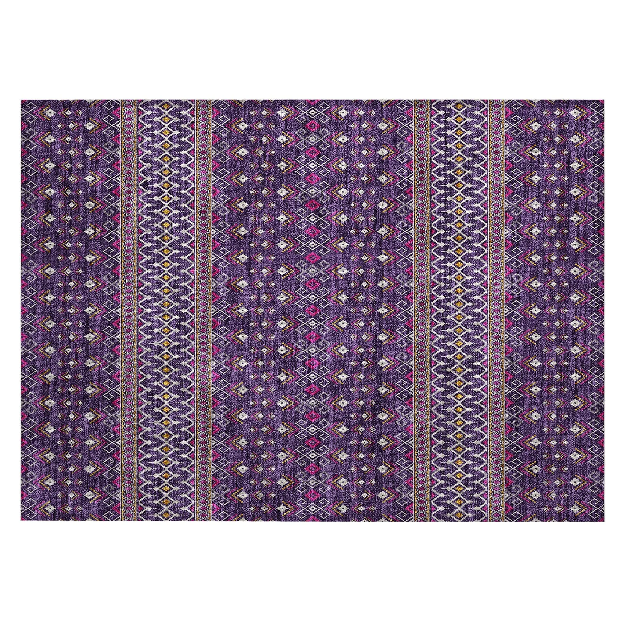 Machine Washable Indoor/ Outdoor Chantille Boho Morrocan Rug