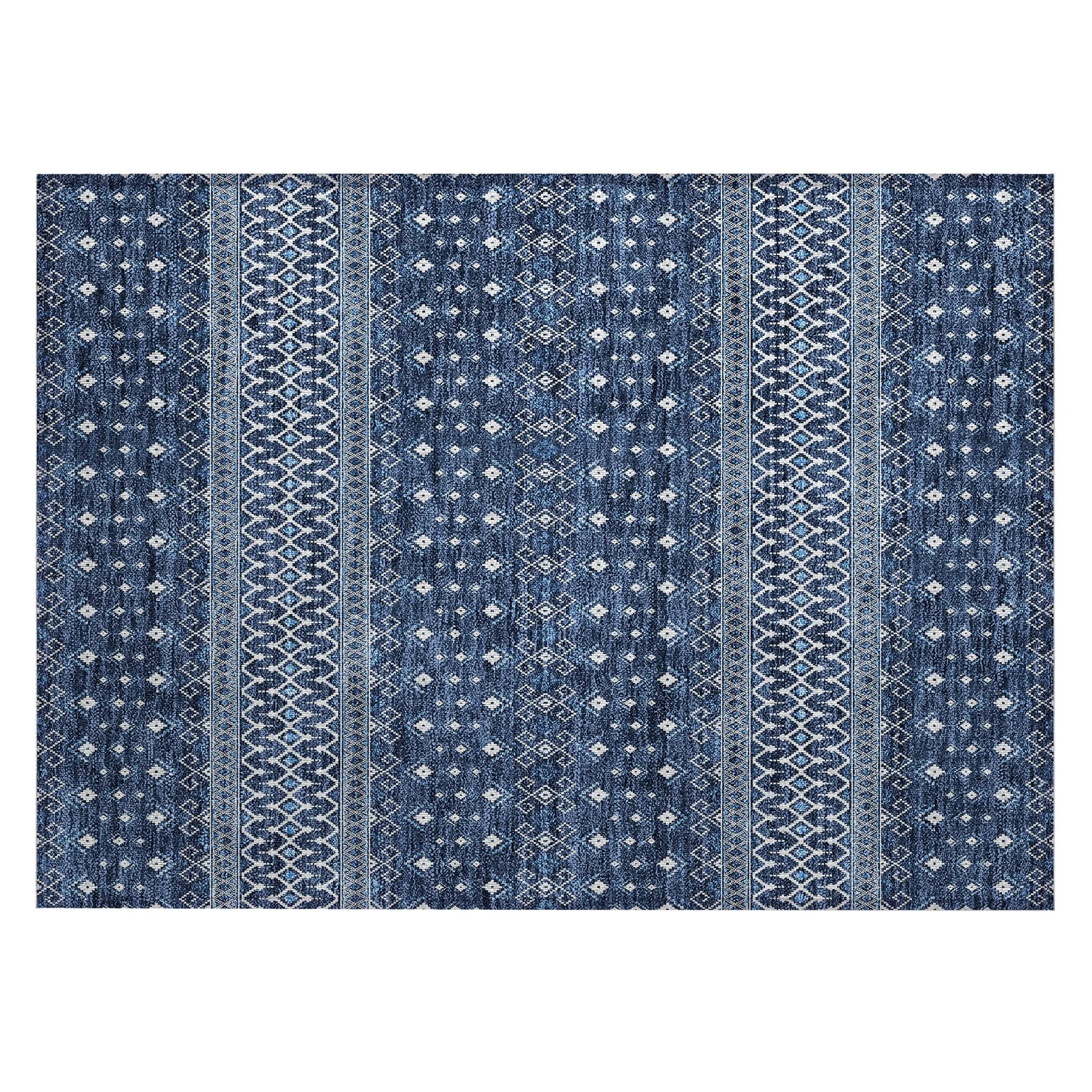 Machine Washable Indoor/ Outdoor Chantille Boho Morrocan Rug