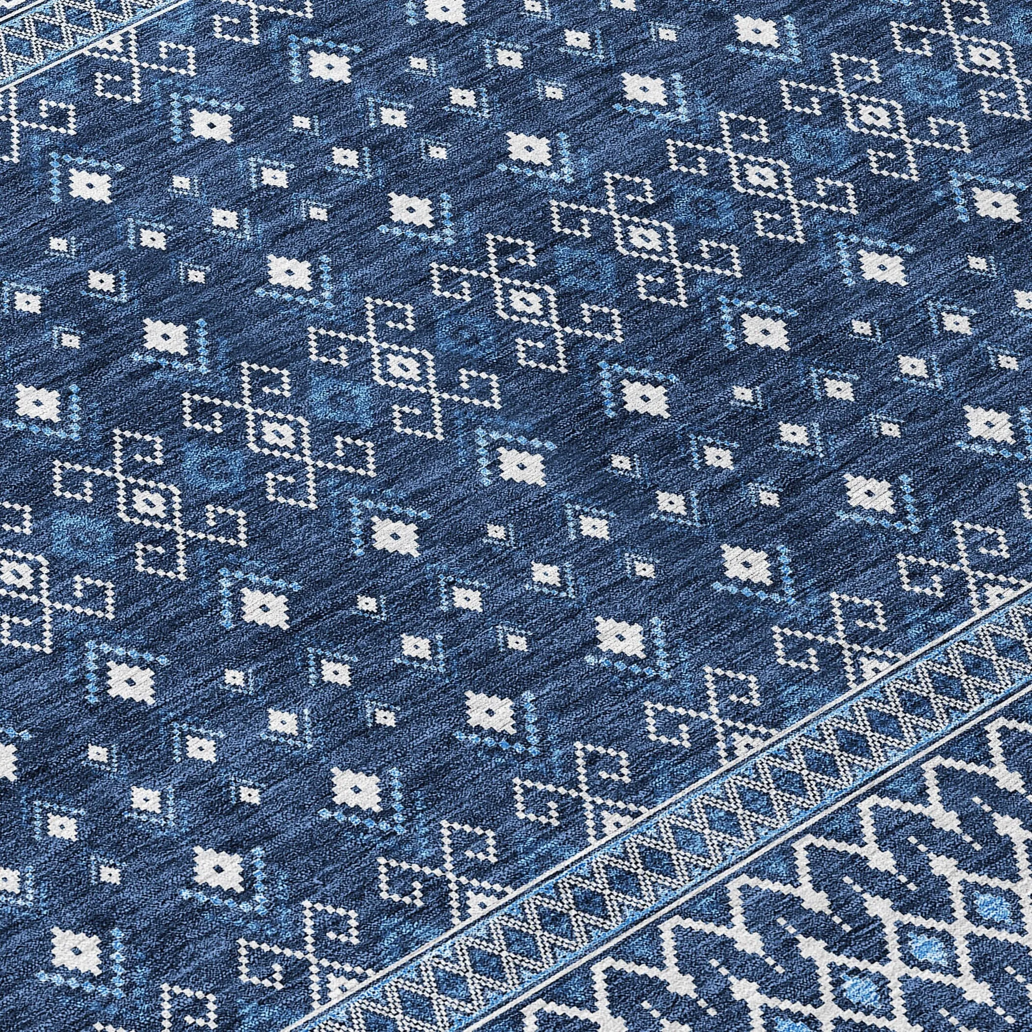 Machine Washable Indoor/ Outdoor Chantille Boho Morrocan Rug