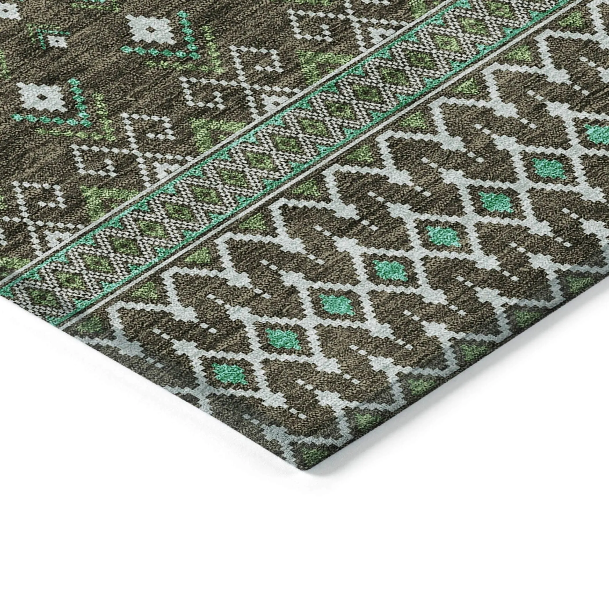 Machine Washable Indoor/ Outdoor Chantille Boho Morrocan Rug