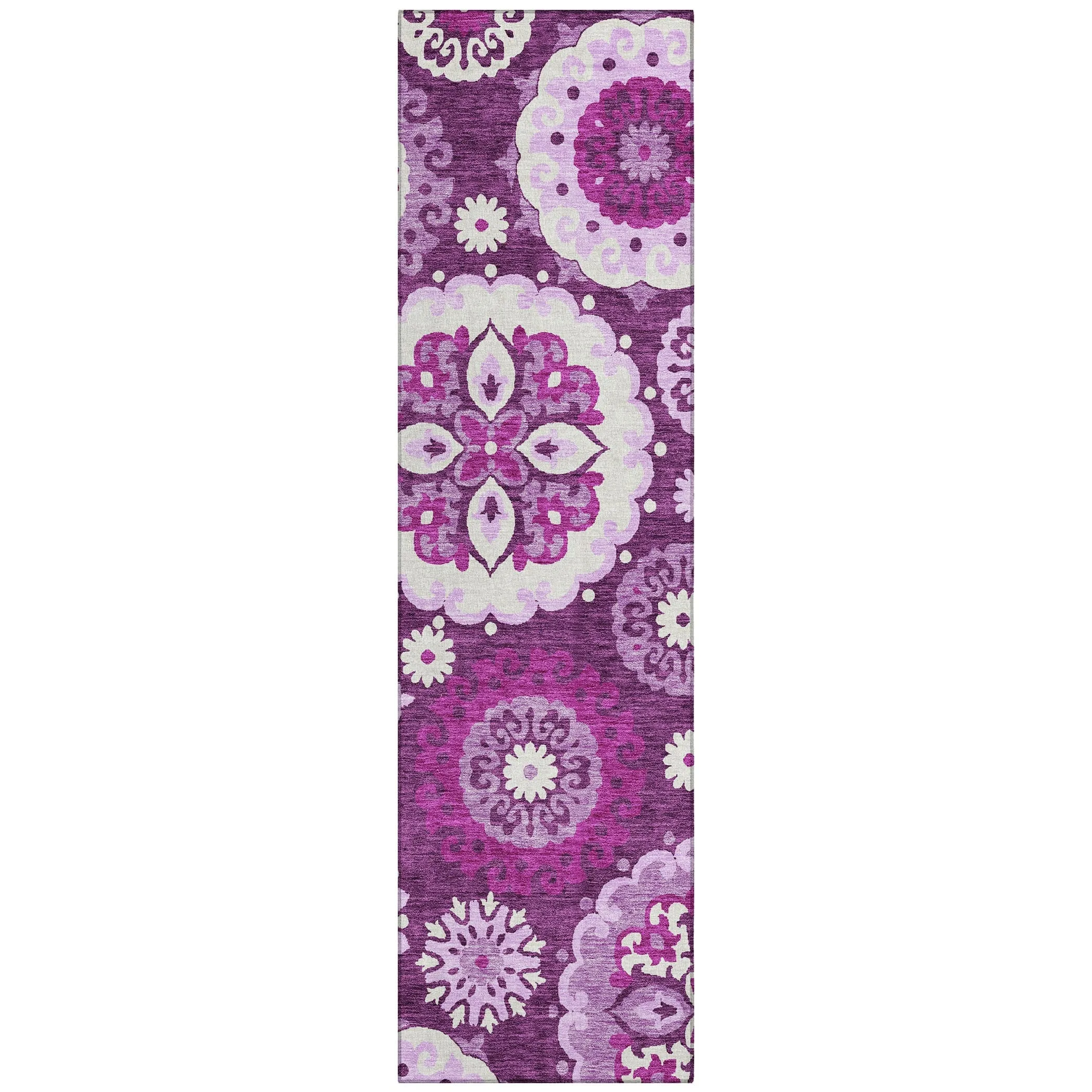 Machine Washable Indoor/ Outdoor Chantille Casual Medallion Rug