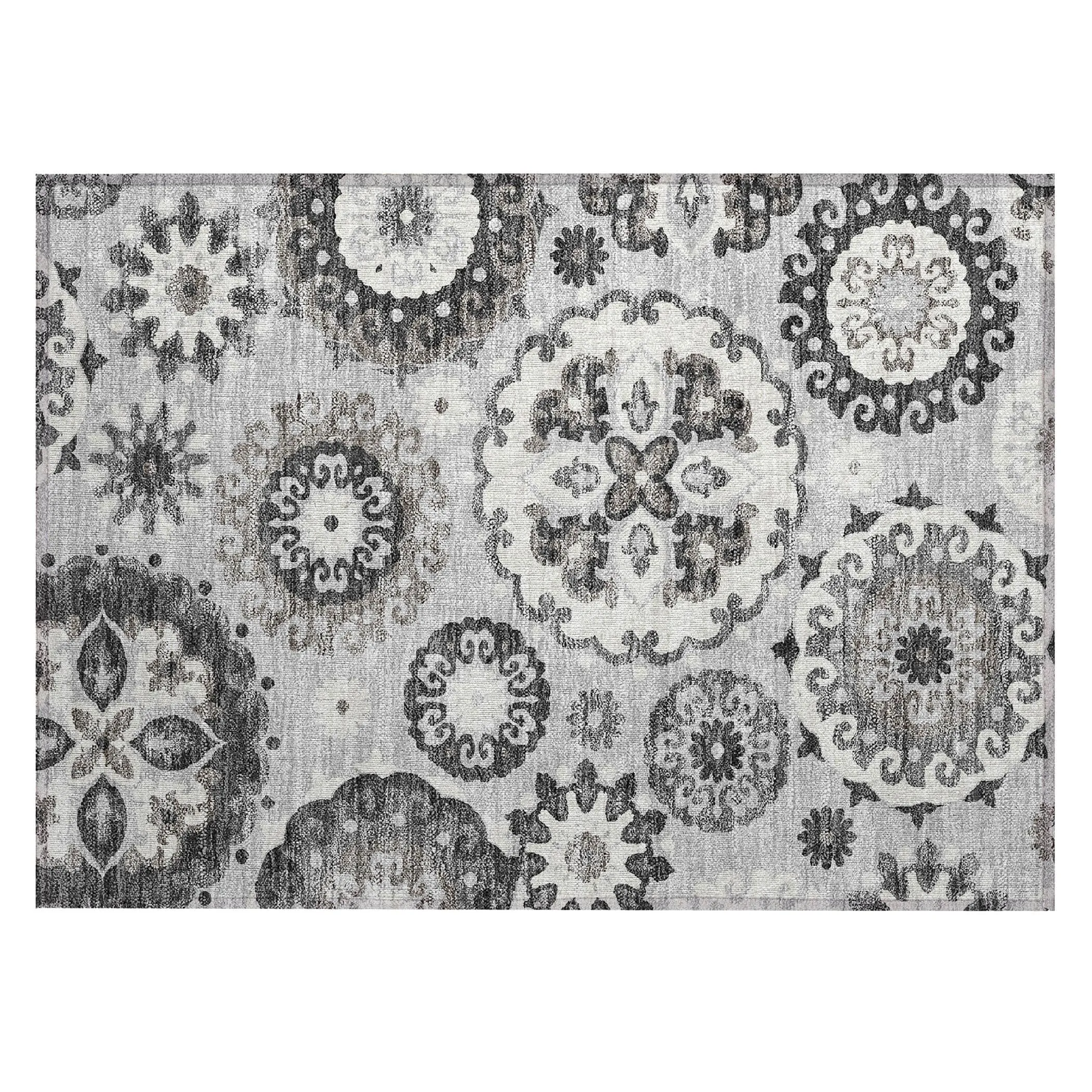 Machine Washable Indoor/ Outdoor Chantille Casual Medallion Rug