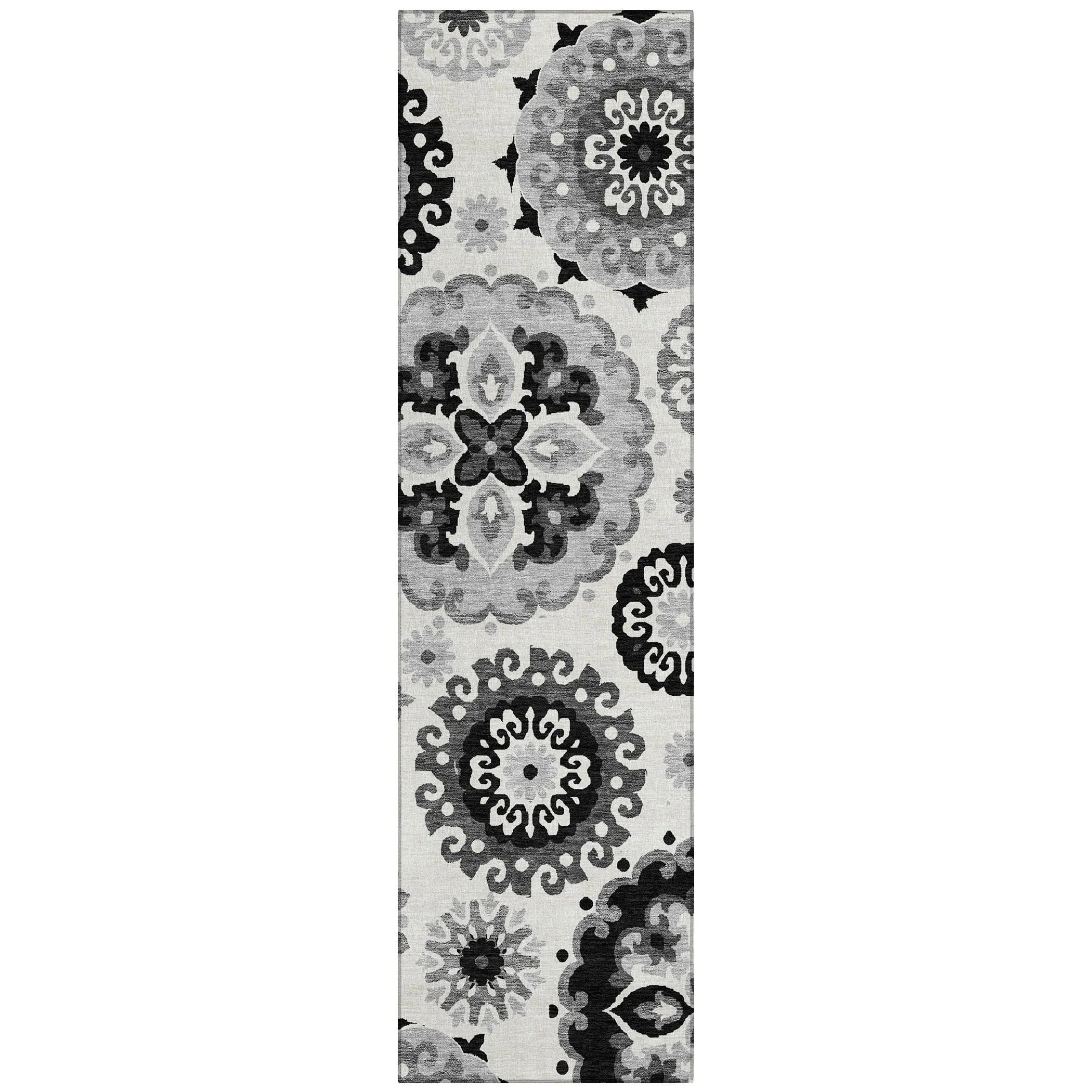 Machine Washable Indoor/ Outdoor Chantille Casual Medallion Rug