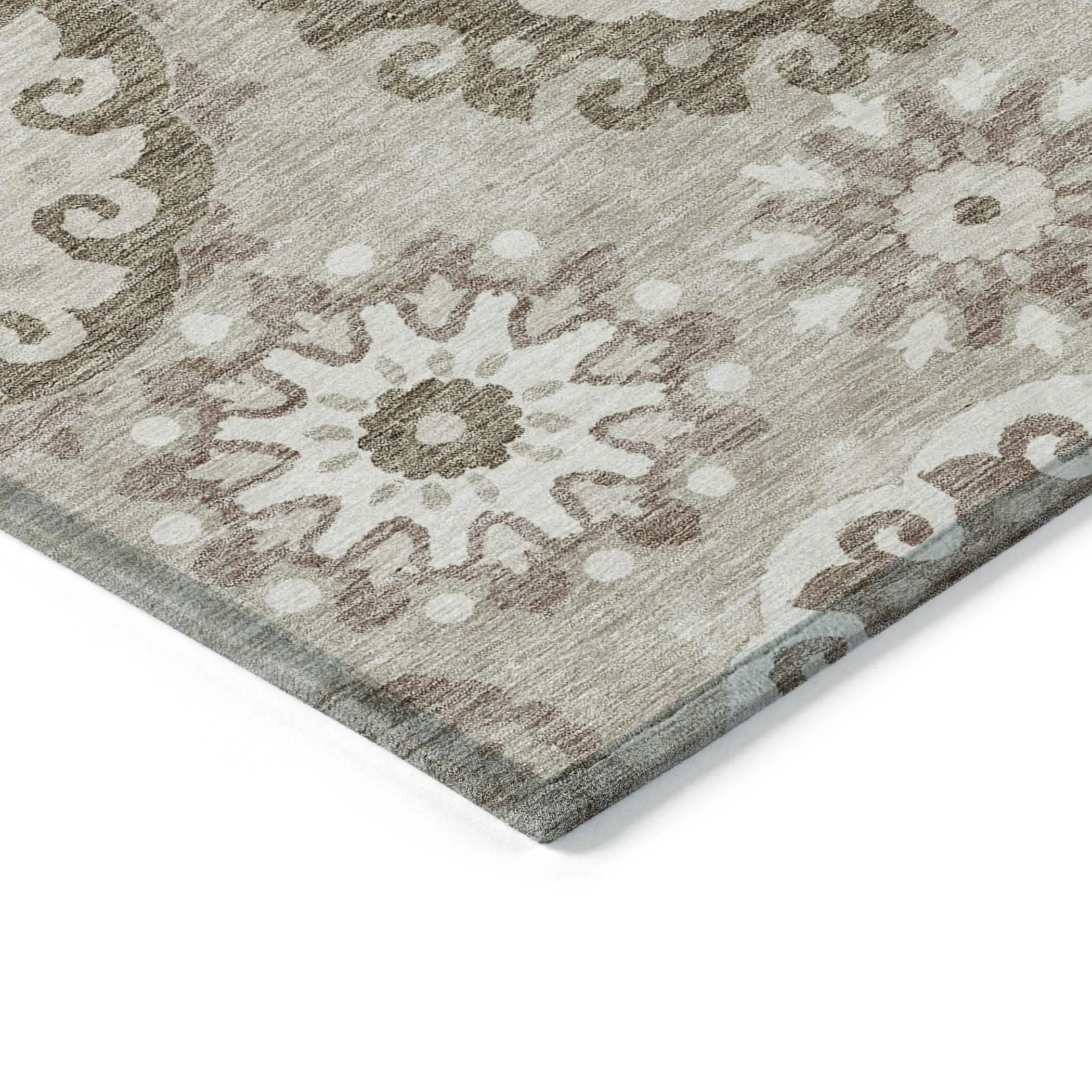 Machine Washable Indoor/ Outdoor Chantille Casual Medallion Rug