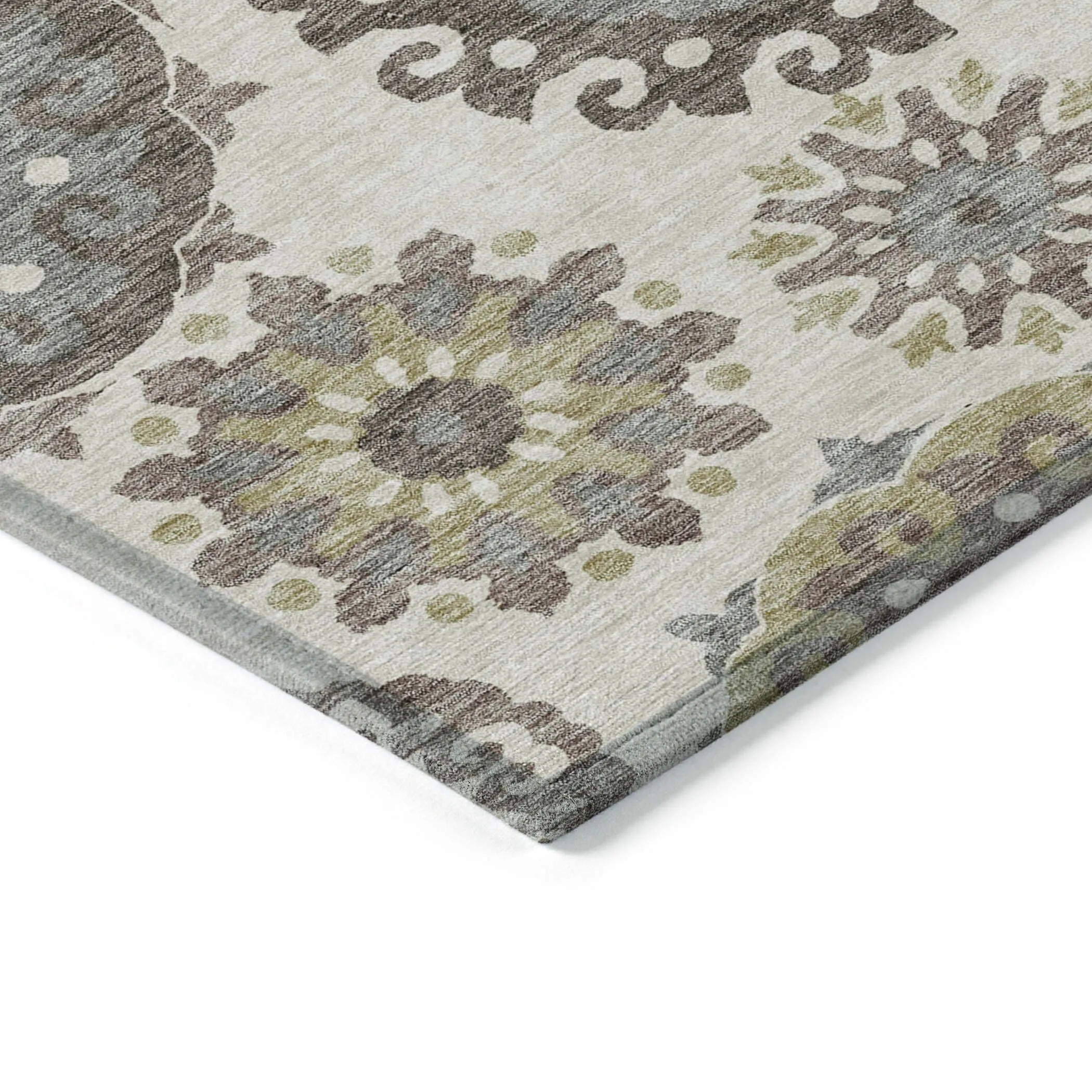 Machine Washable Indoor/ Outdoor Chantille Casual Medallion Rug