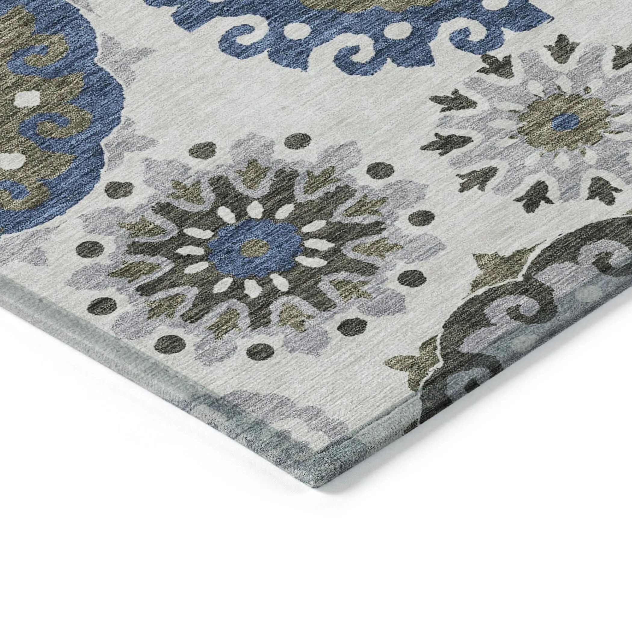 Machine Washable Indoor/ Outdoor Chantille Casual Medallion Rug
